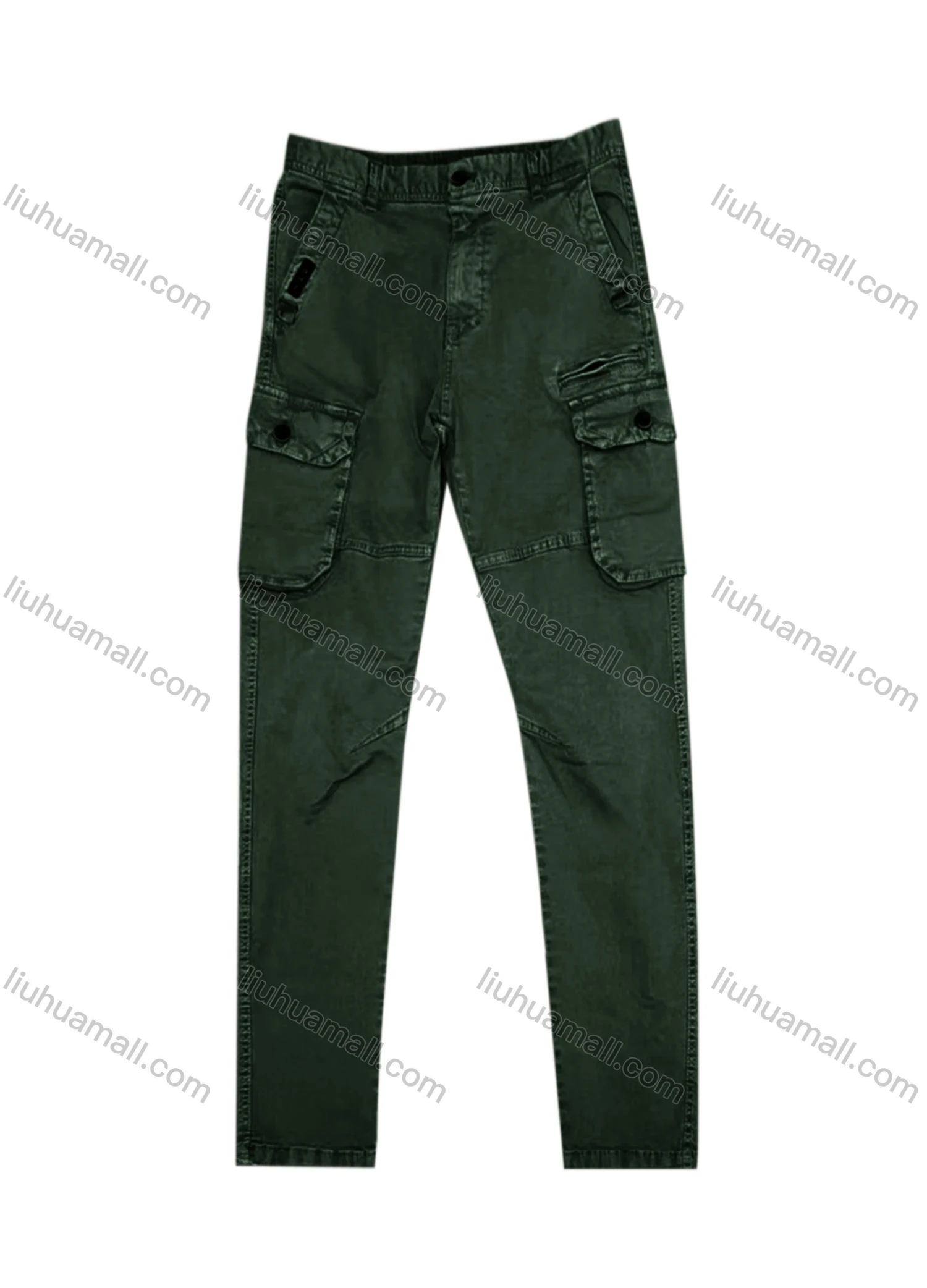 Wholesale Men's Casual Flap Pockets Plain Cargo Pant AK7366# - Liuhuamall
