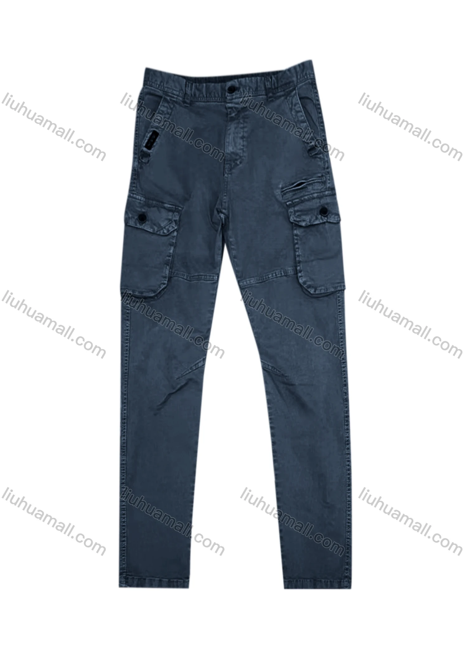 Wholesale Men's Casual Flap Pockets Plain Cargo Pant AK7366# - Liuhuamall