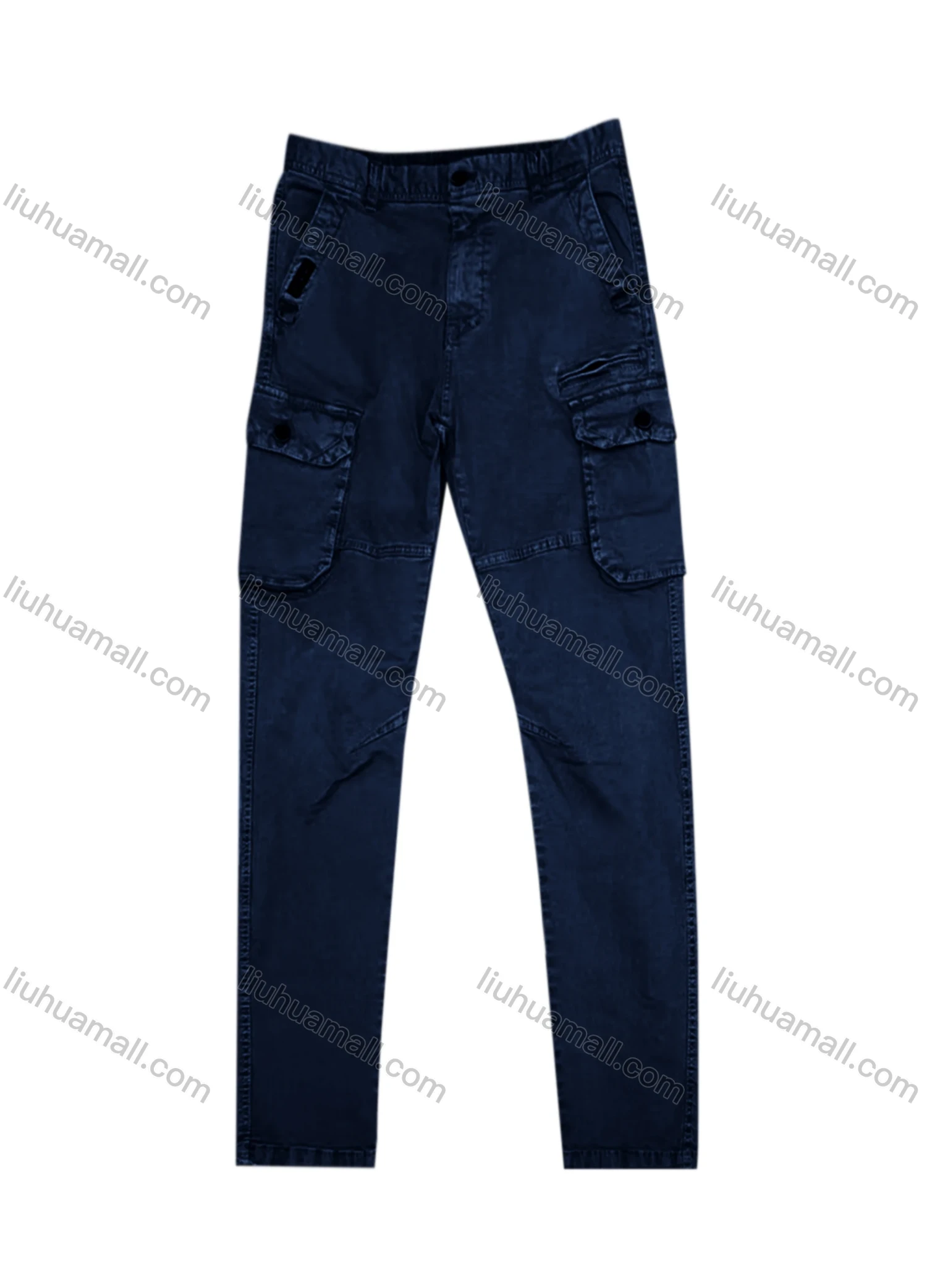 Wholesale Men's Casual Flap Pockets Plain Cargo Pant AK7366# - Liuhuamall