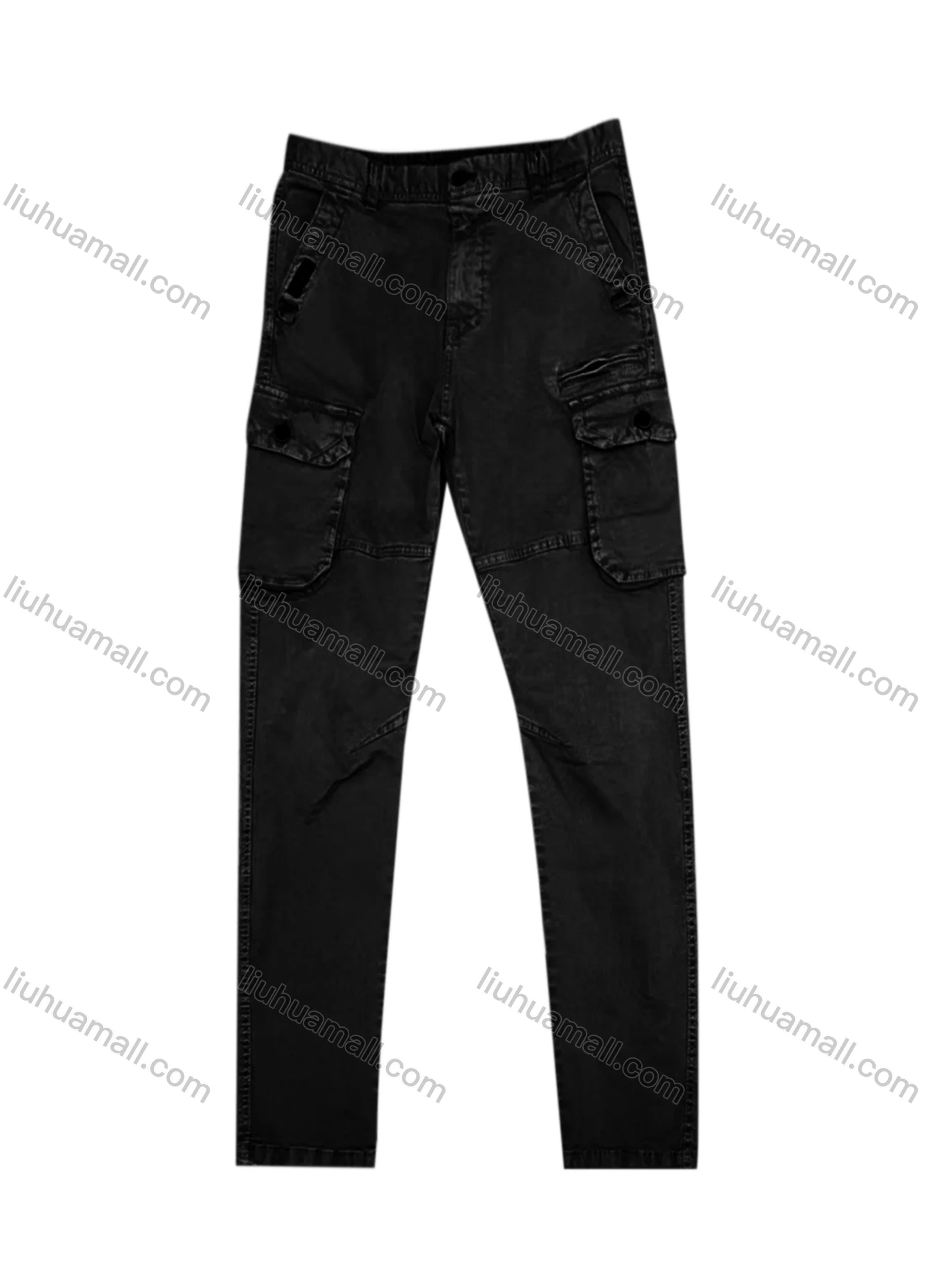 Wholesale Men's Casual Flap Pockets Plain Cargo Pant AK7366# - Liuhuamall