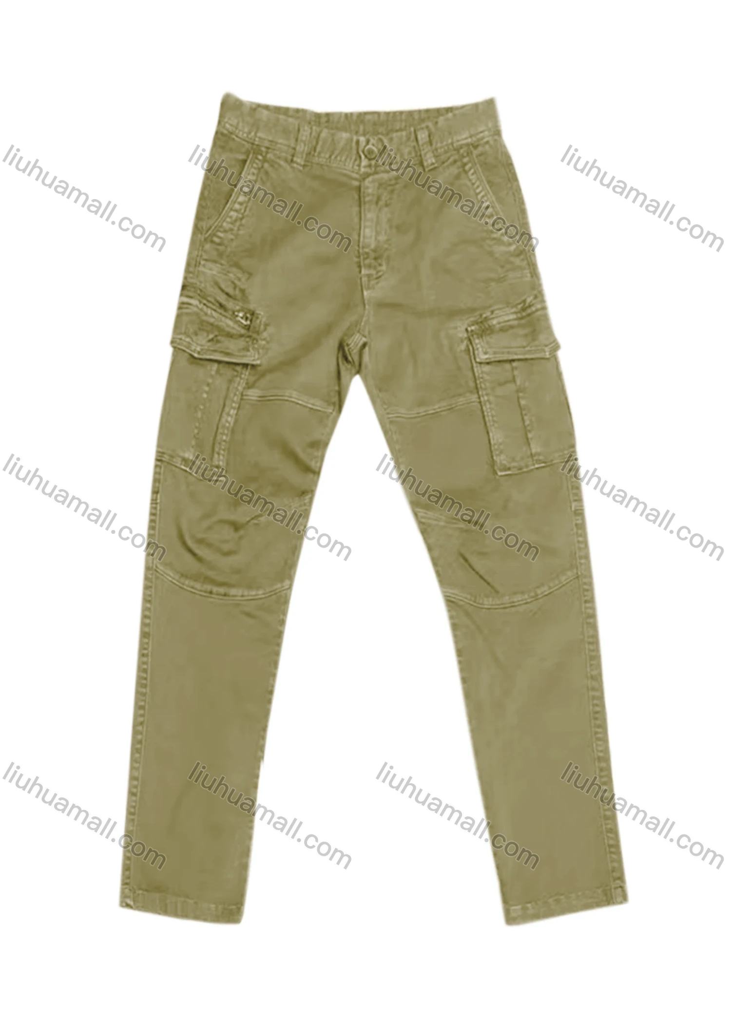 Wholesale Men's Casual Zipper Flap Pockets Plain Cargo Pant AK7367# - Liuhuamall