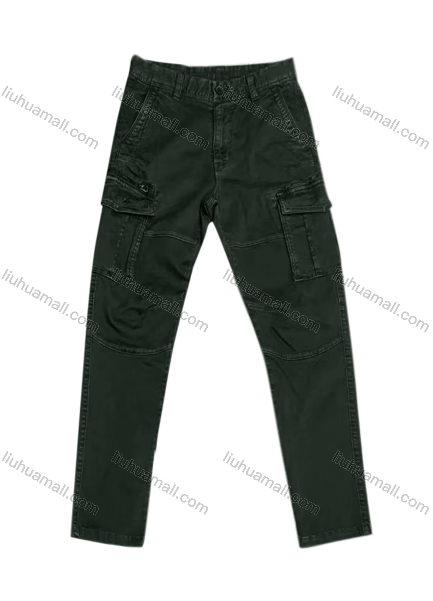 Wholesale Men's Casual Zipper Flap Pockets Plain Cargo Pant AK7367# - Liuhuamall