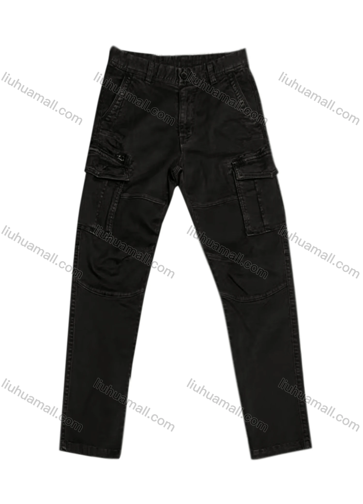 Wholesale Men's Casual Zipper Flap Pockets Plain Cargo Pant AK7367# - Liuhuamall