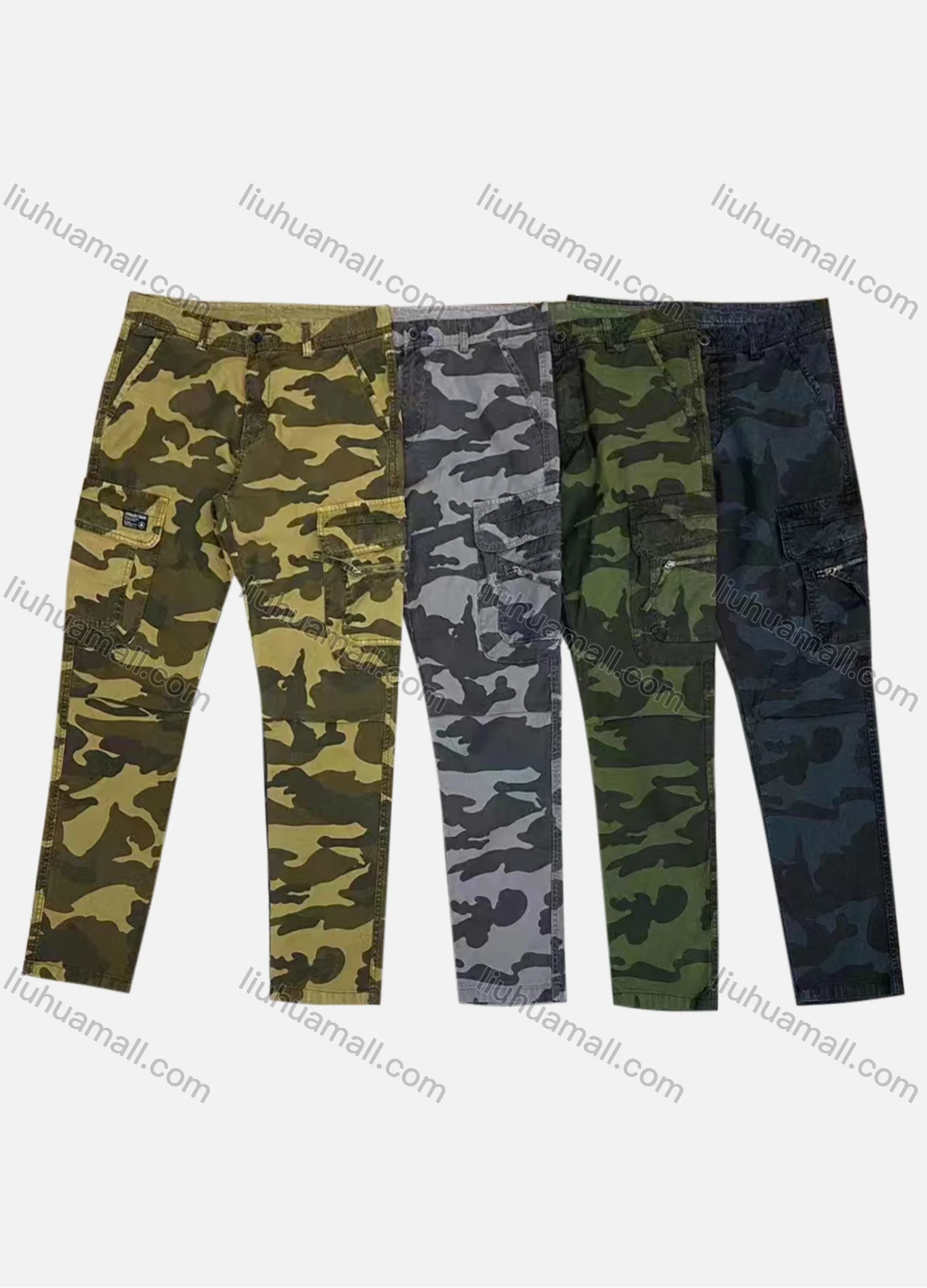 Wholesale Men's Casual Flap Pockets Camouflage Cargo Pant B7382# - Liuhuamall