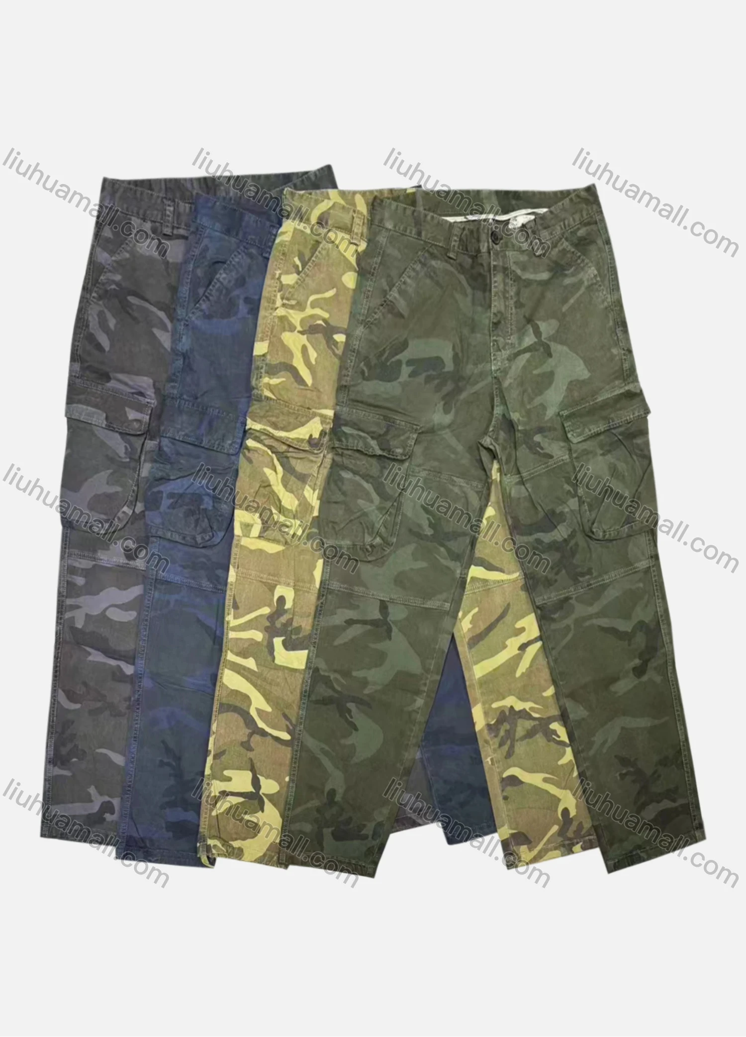 Wholesale Men's Casual Flap Pockets Camouflage Cargo Pant W9177# - Liuhuamall
