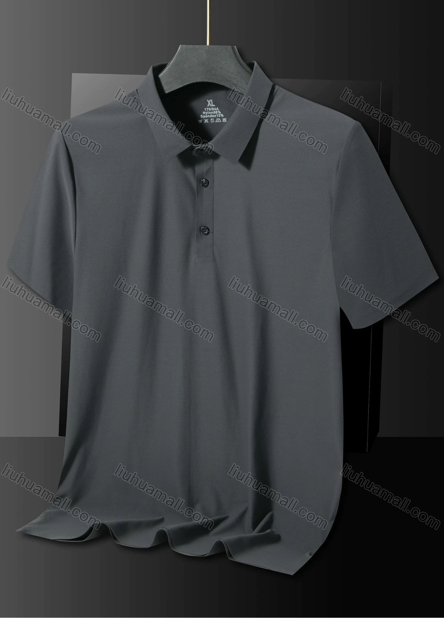 Wholesale Men's Casual Plain Short Sleeve Split Side Sporty Polo Shirts 301# - Liuhuamall