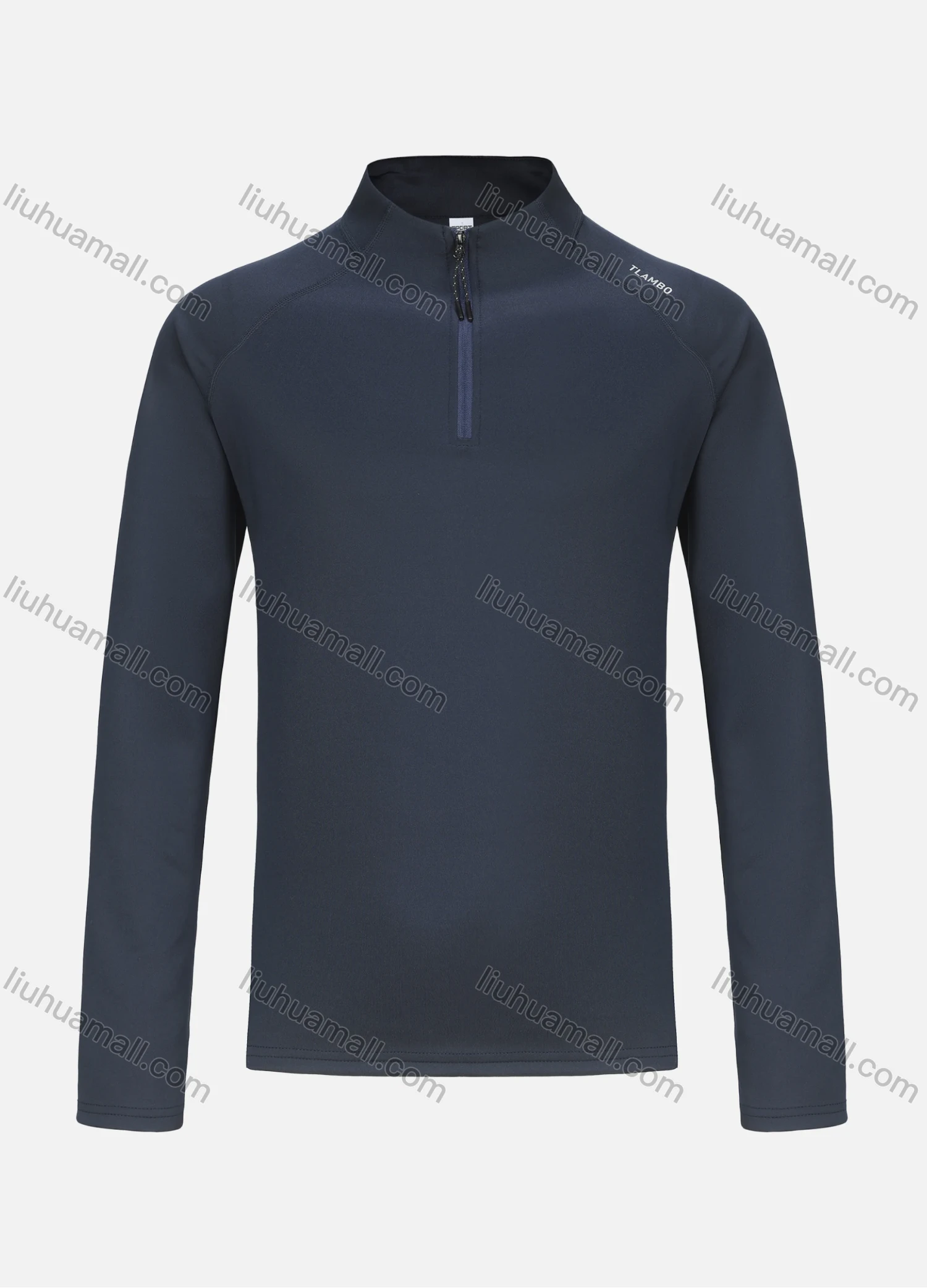 Wholesale Men's Workout Plain Long Sleeve Quarter Zip Mock Neck Sporty Sweatshirt 61187# - Liuhuamall