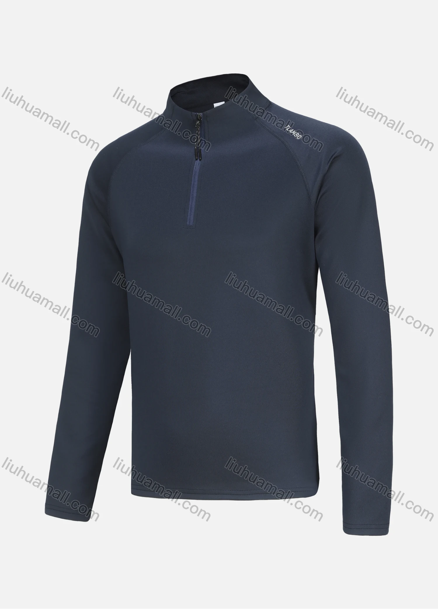 Wholesale Men's Workout Plain Long Sleeve Quarter Zip Mock Neck Sporty Sweatshirt 61187# - Liuhuamall