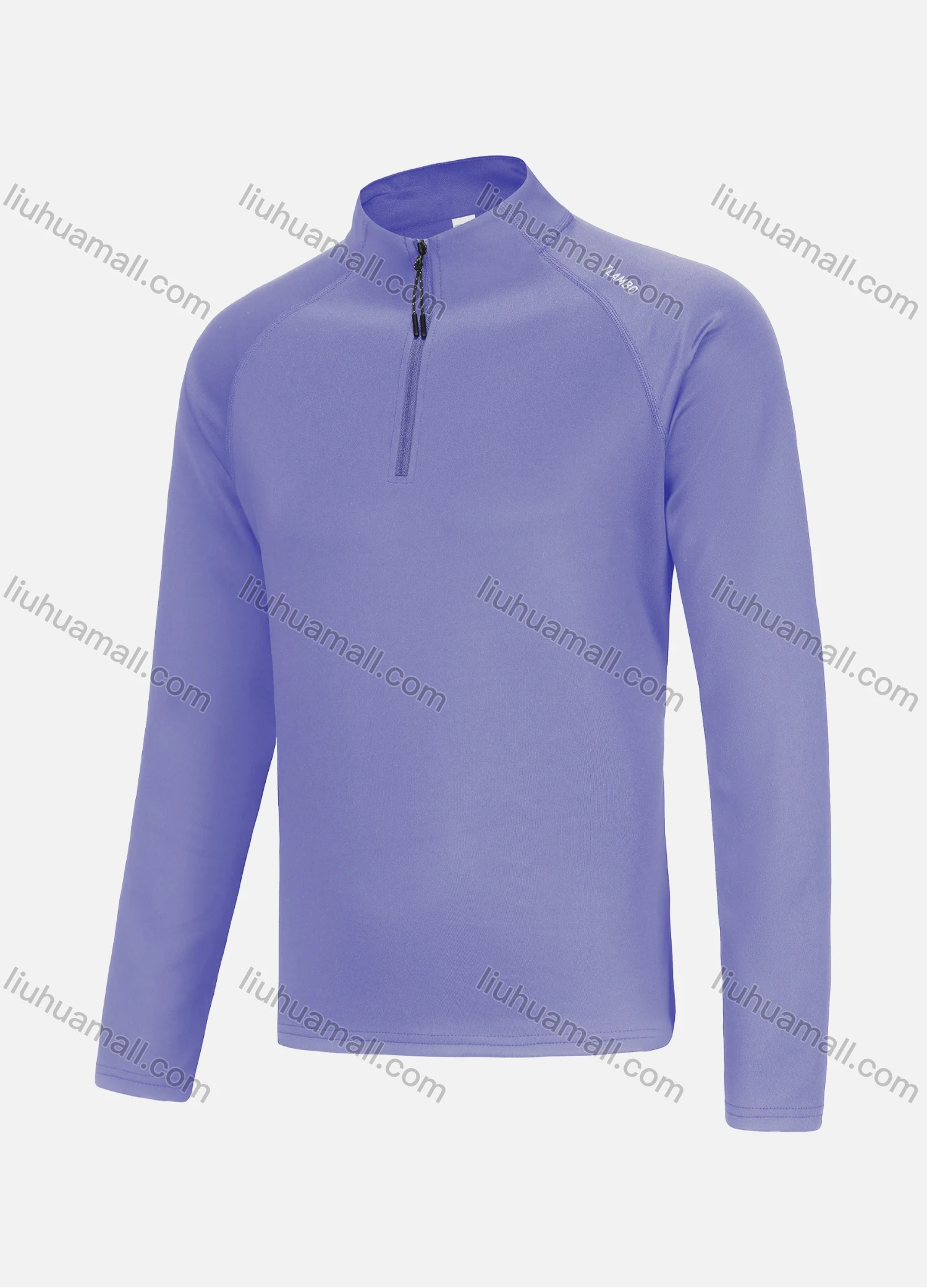 Wholesale Men's Workout Plain Long Sleeve Quarter Zip Mock Neck Sporty Sweatshirt 61187# - Liuhuamall