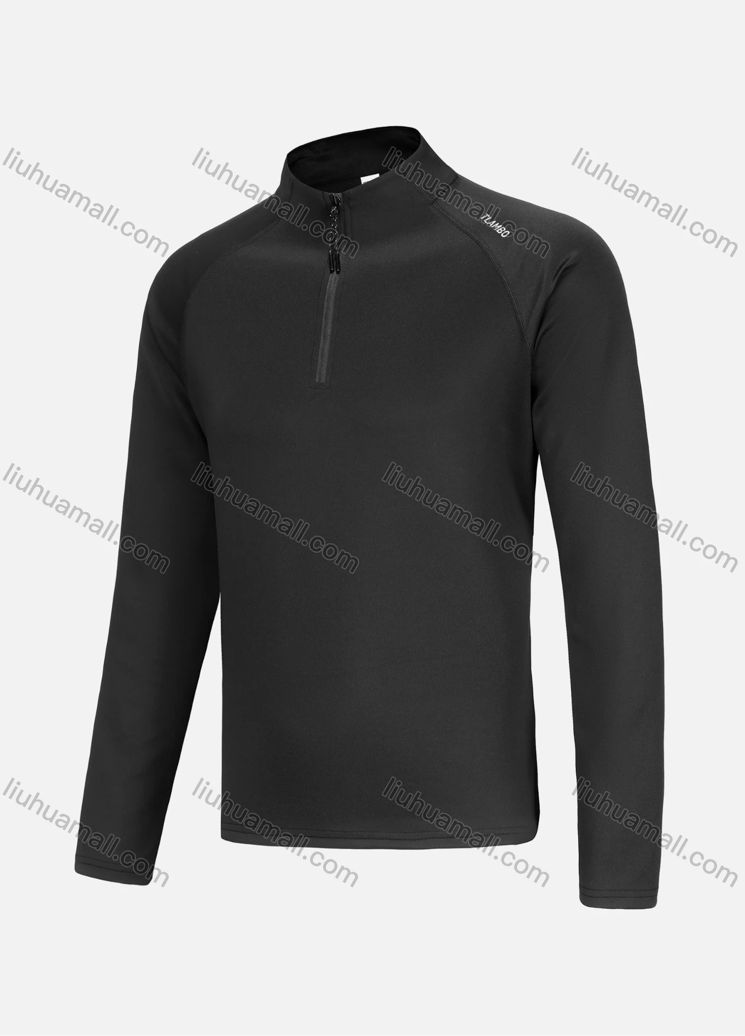 Wholesale Men's Workout Plain Long Sleeve Quarter Zip Mock Neck Sporty Sweatshirt 61187# - Liuhuamall