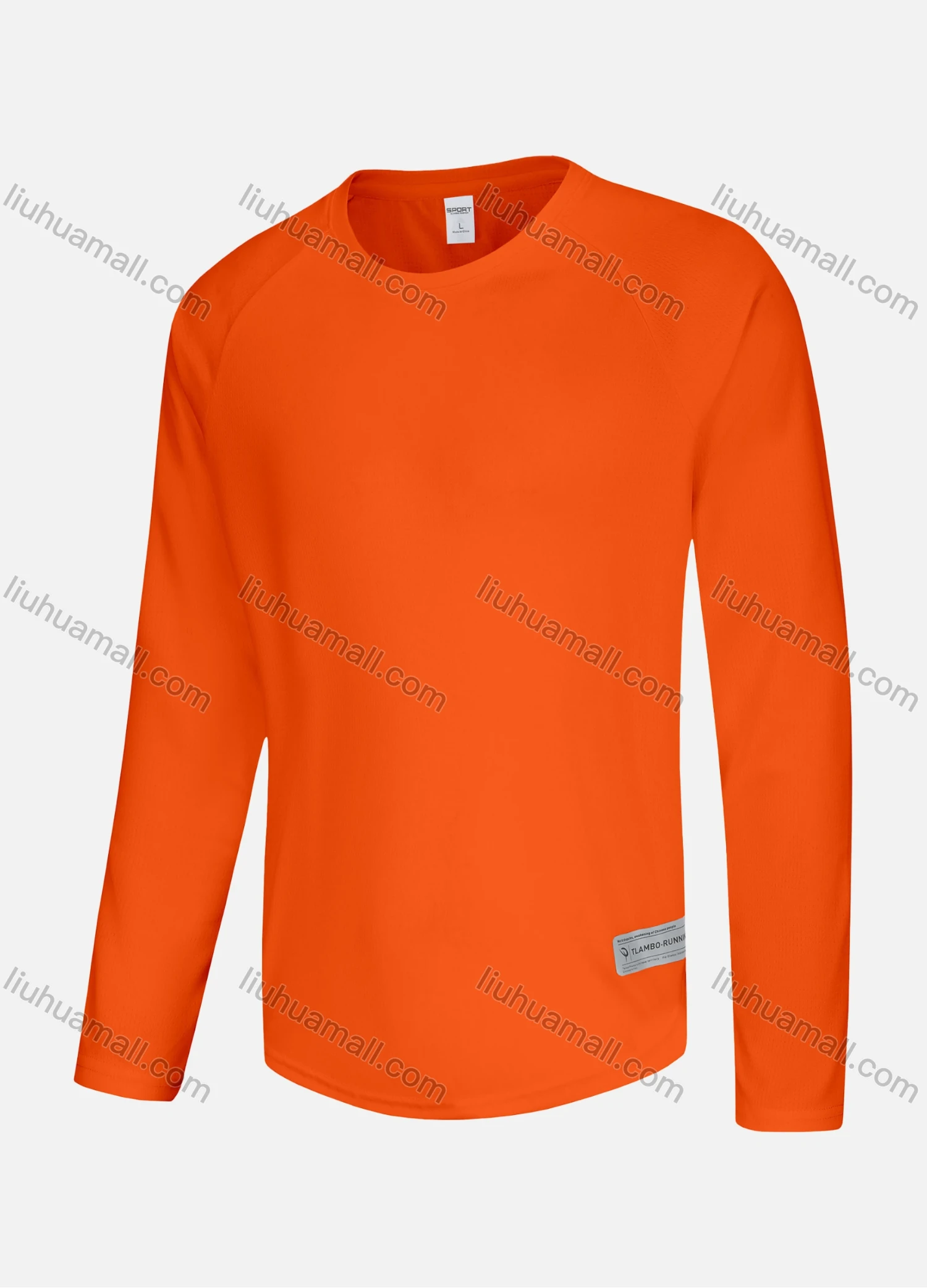 Wholesale Men's Athletic Workout Plain Label Round Neck Long Sleeve T-shirt 61189# - Liuhuamall