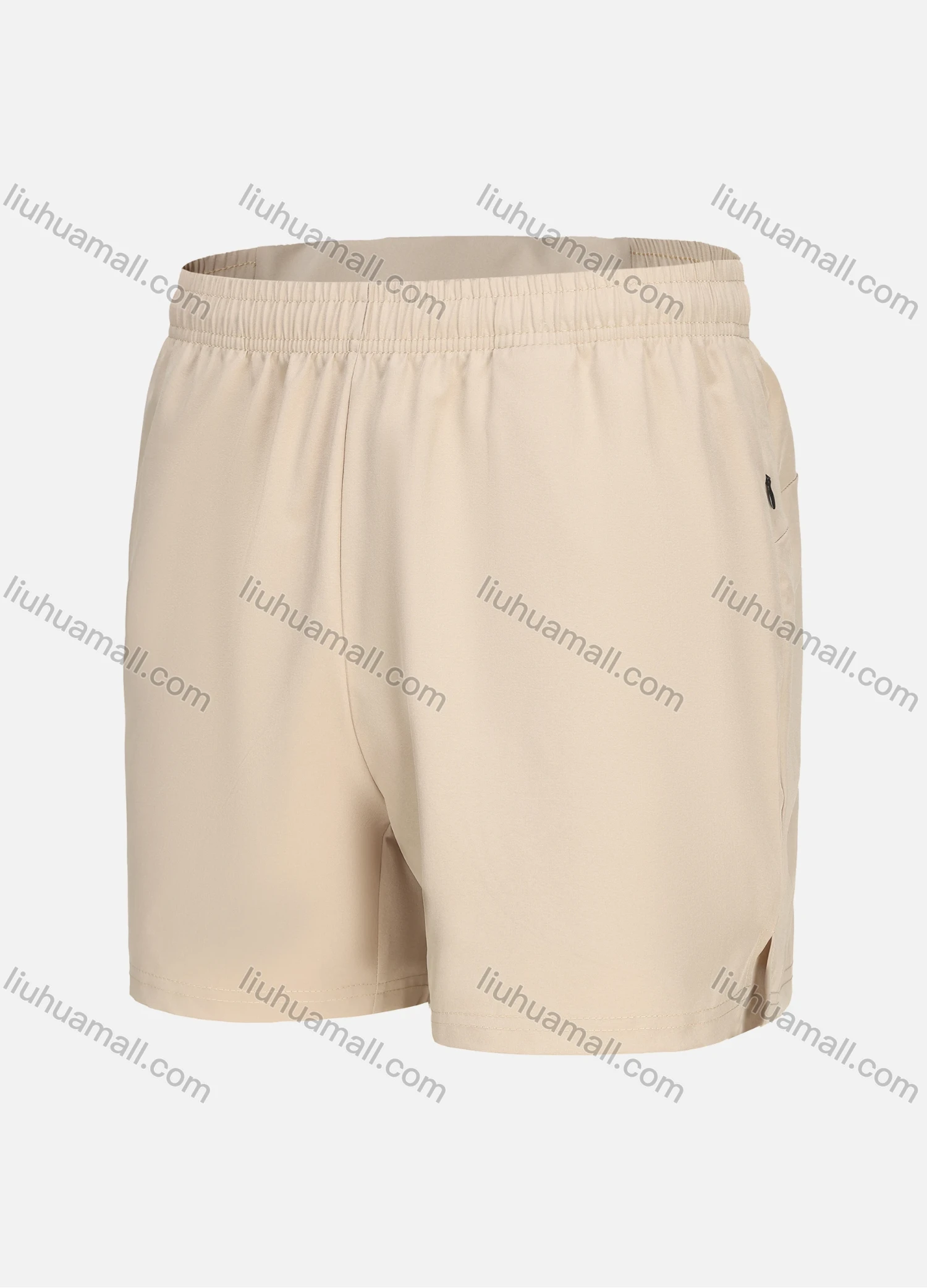 Wholesale Men's Athletic Workout Plain Zipper Pockets Elastic Waist Shorts 62223# - Liuhuamall