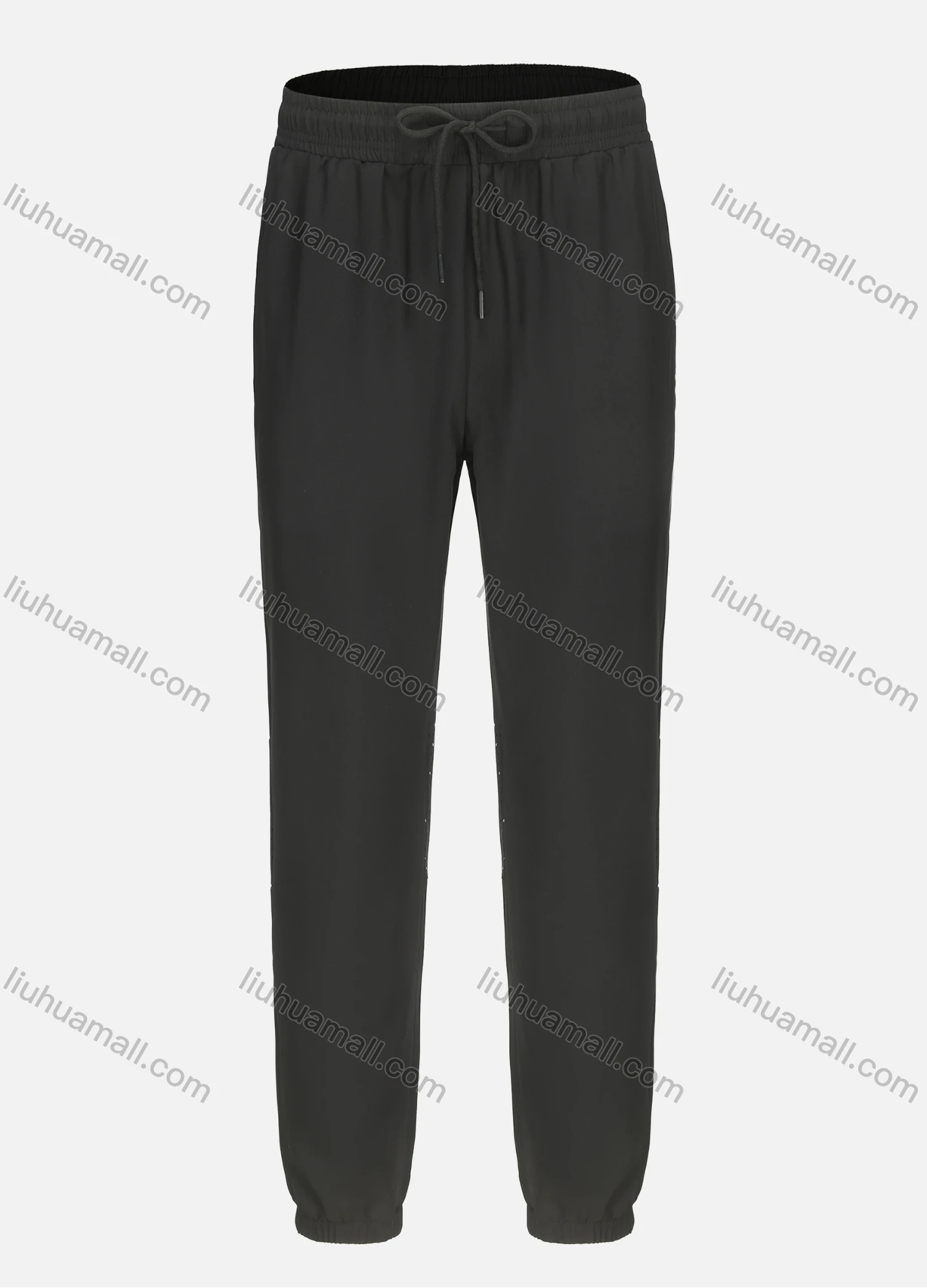 Wholesale Men's Athletic Plain Workout Elastic Waist Drawstring Zipper Pockets Pants 62339# - Liuhuamall