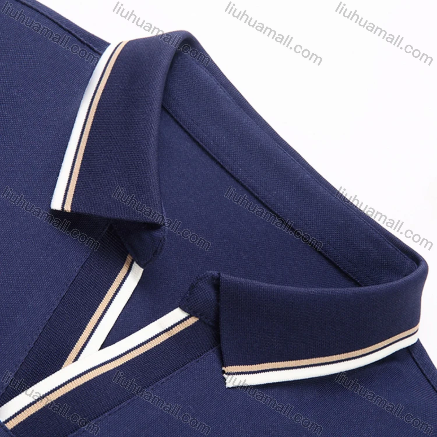 Wholesale Men's Casual Plain Notched Long Sleeve Ice Silk Striped Trim Henley Shirt 2512# - Liuhuamall