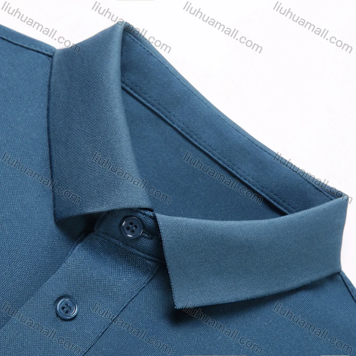 Wholesale Men's Business Plain Long Sleeve Slim Fit Polo Shirt 2515# - Liuhuamall