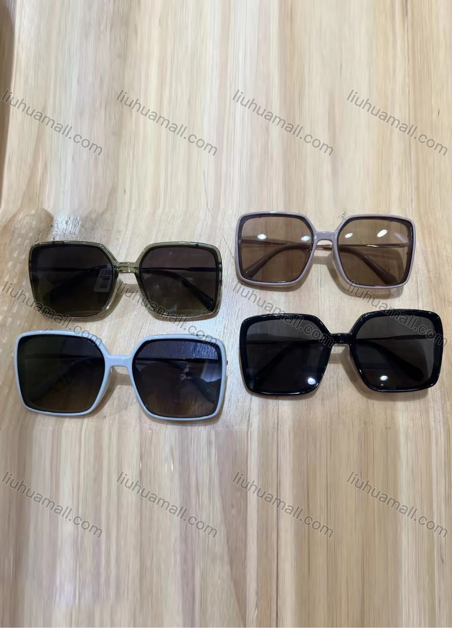 Wholesale Classic Plastic Square Frame Plain Lenses Sunglasses 7144# - Liuhuamall