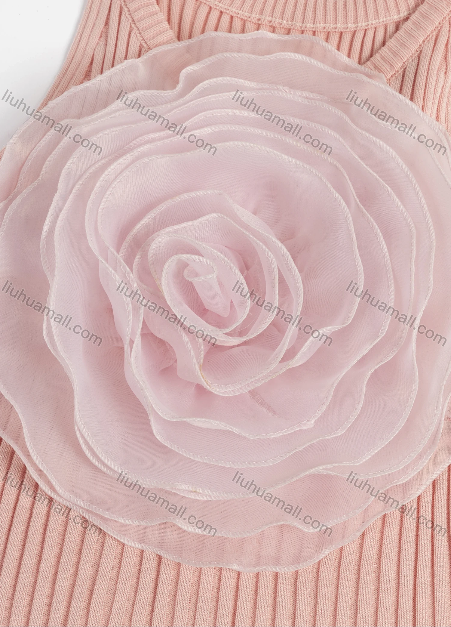 Wholesale Women's Casual Rib Knit 3D-Floral Tank Top 2430# - Liuhuamall