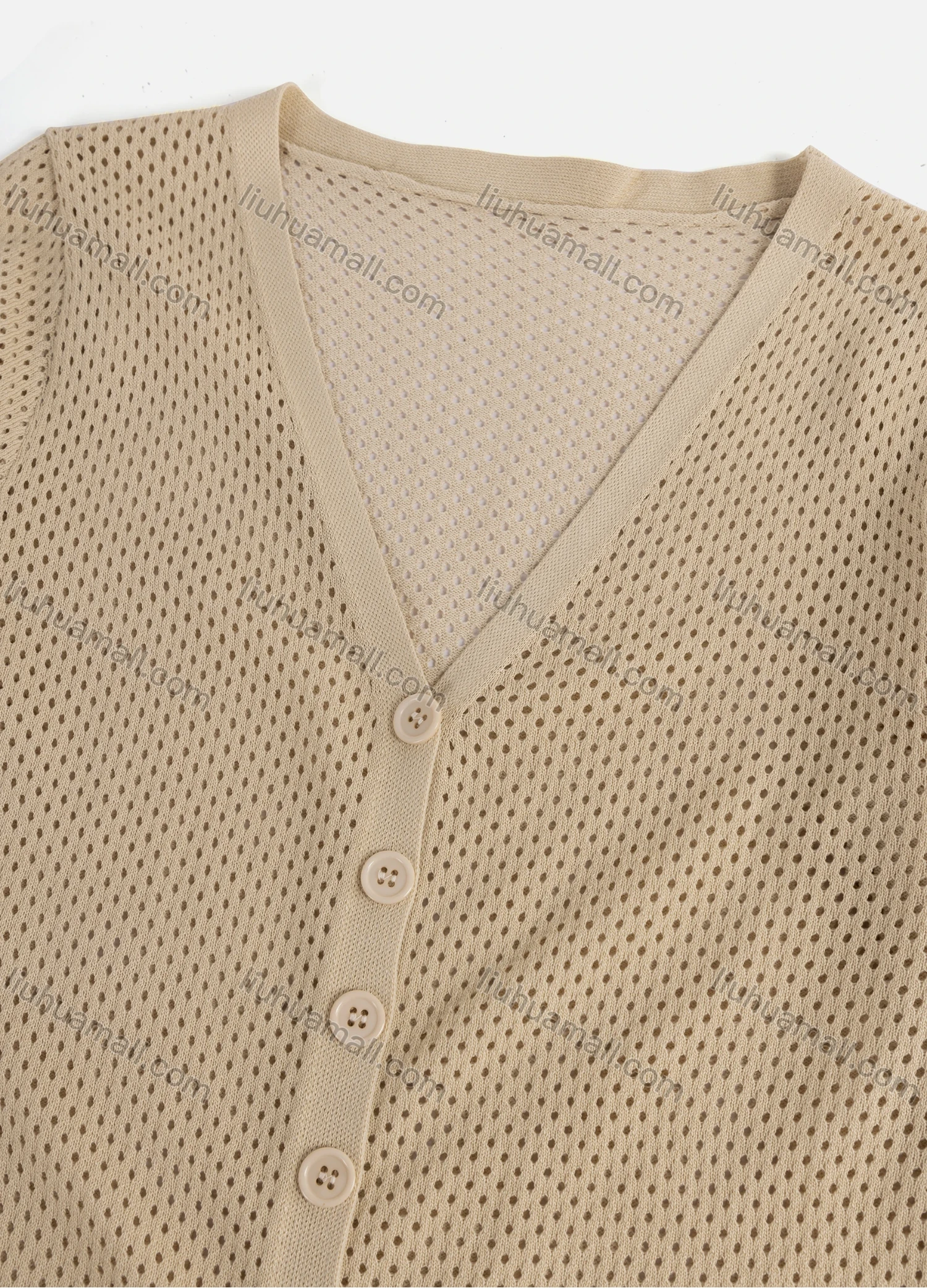 Wholesale Women's Casual Long Sleeve Hollow Out Button Down Cardigan 2450# - Liuhuamall