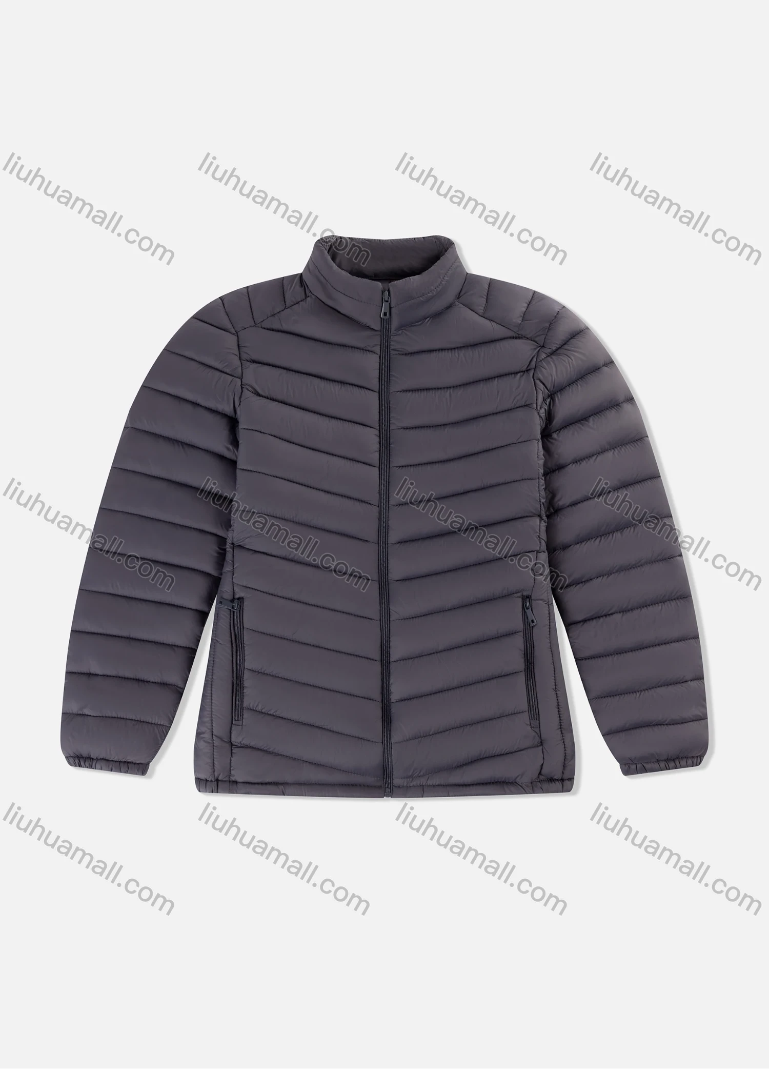 Wholesale Men's Casual Stand Collar Zipper Pockets Thermal Lined Puffer Coat 1619-3# - Liuhuamall