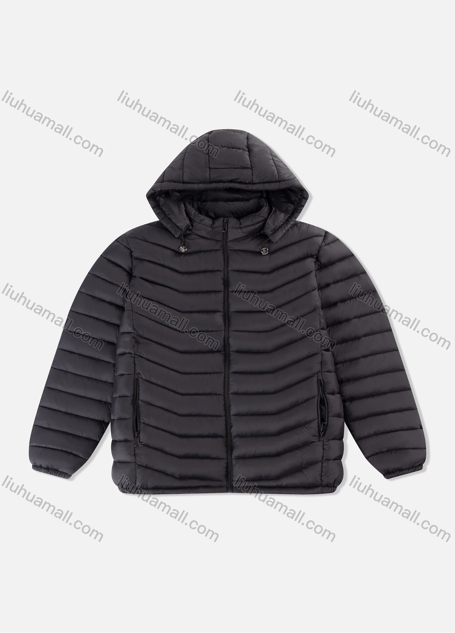 Wholesale Men's Casual Hooded Zipper Pockets Thermal Lined Puffer Coat 1619-5# - Liuhuamall