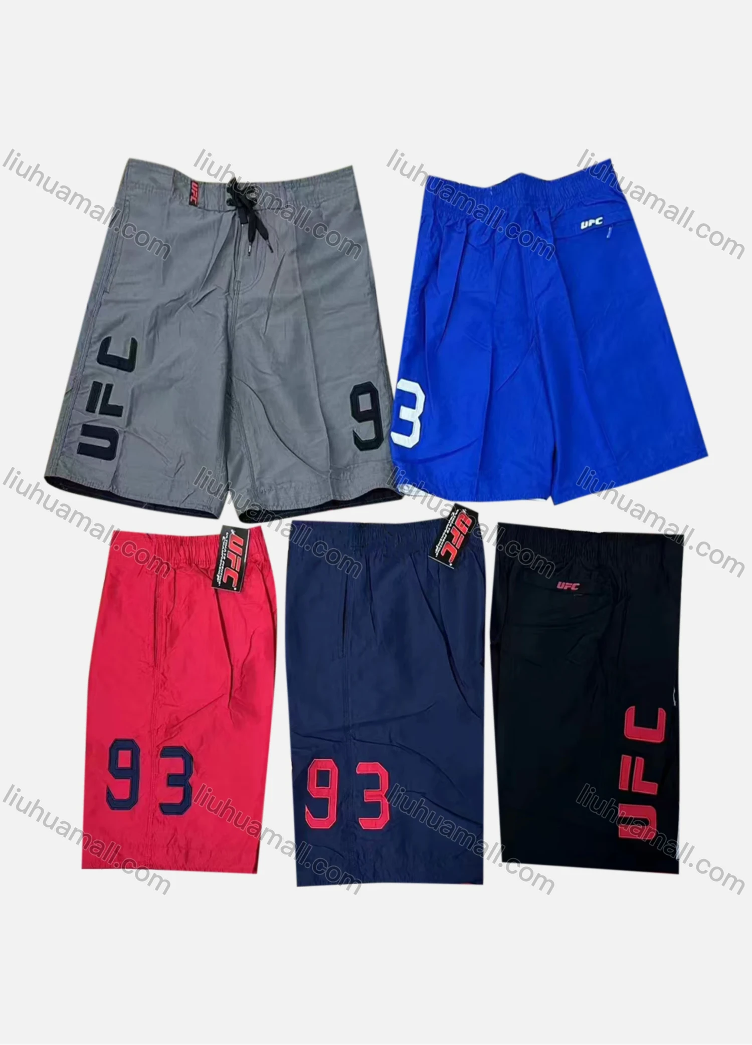 Wholesale Men's Casual Letter Print Drawstring Patch Pocket Elastic Waist Shorts 207# - Liuhuamall