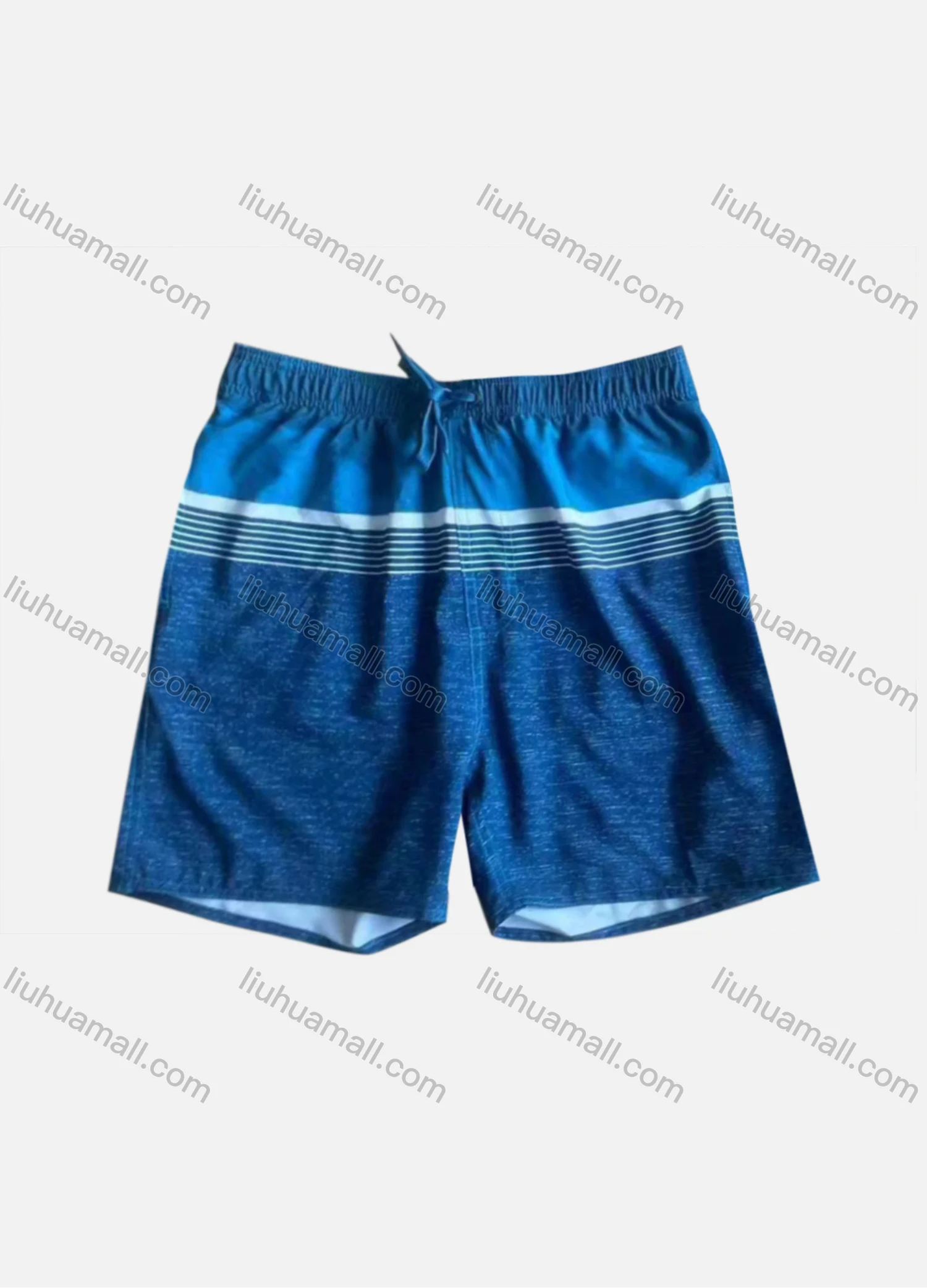 Wholesale Men's Vacation Striped Colorblock Drawstring Beach Shorts 537# - Liuhuamall