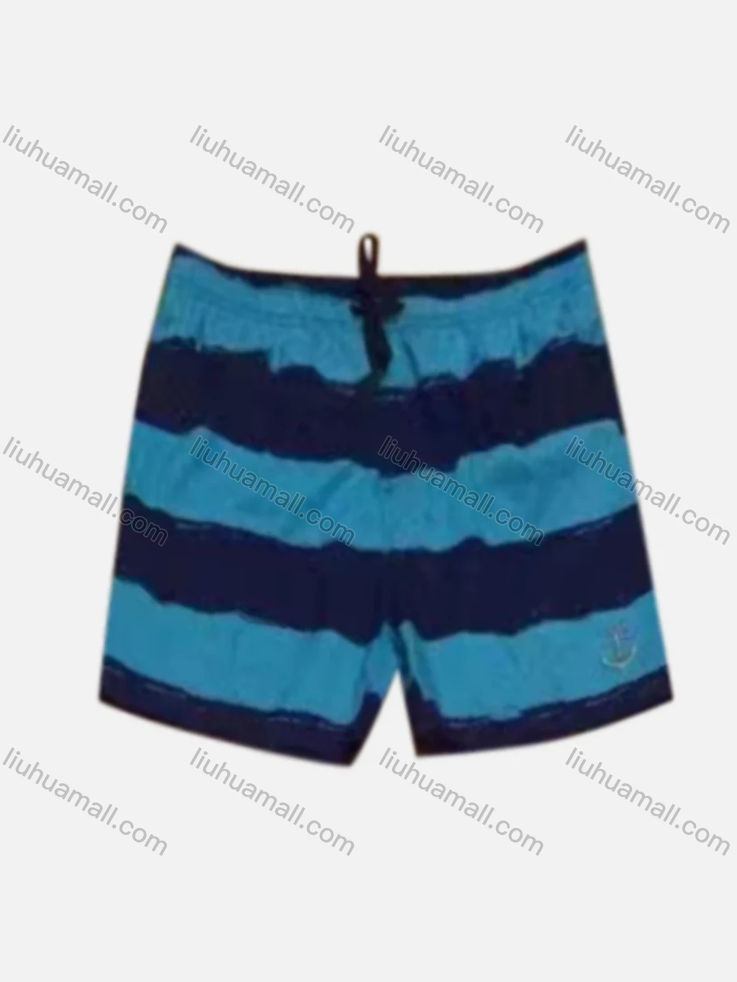 Wholesale Men's Vacation Striped Colorblock Drawstring Beach Shorts 2802# - Liuhuamall