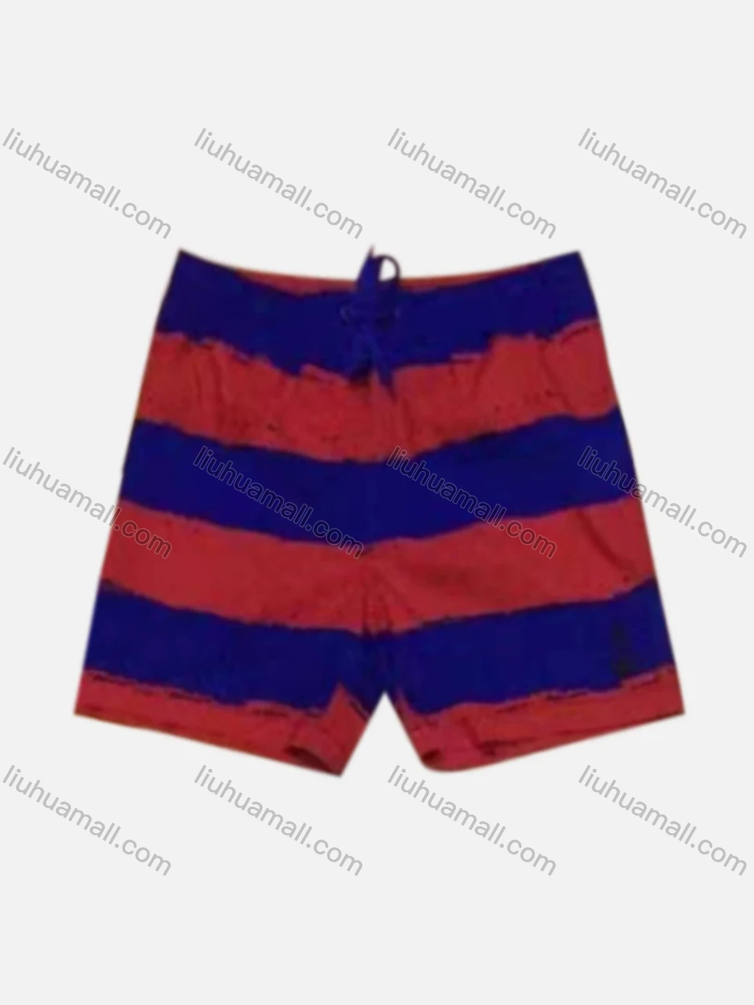 Wholesale Men's Vacation Striped Colorblock Drawstring Beach Shorts 2802# - Liuhuamall