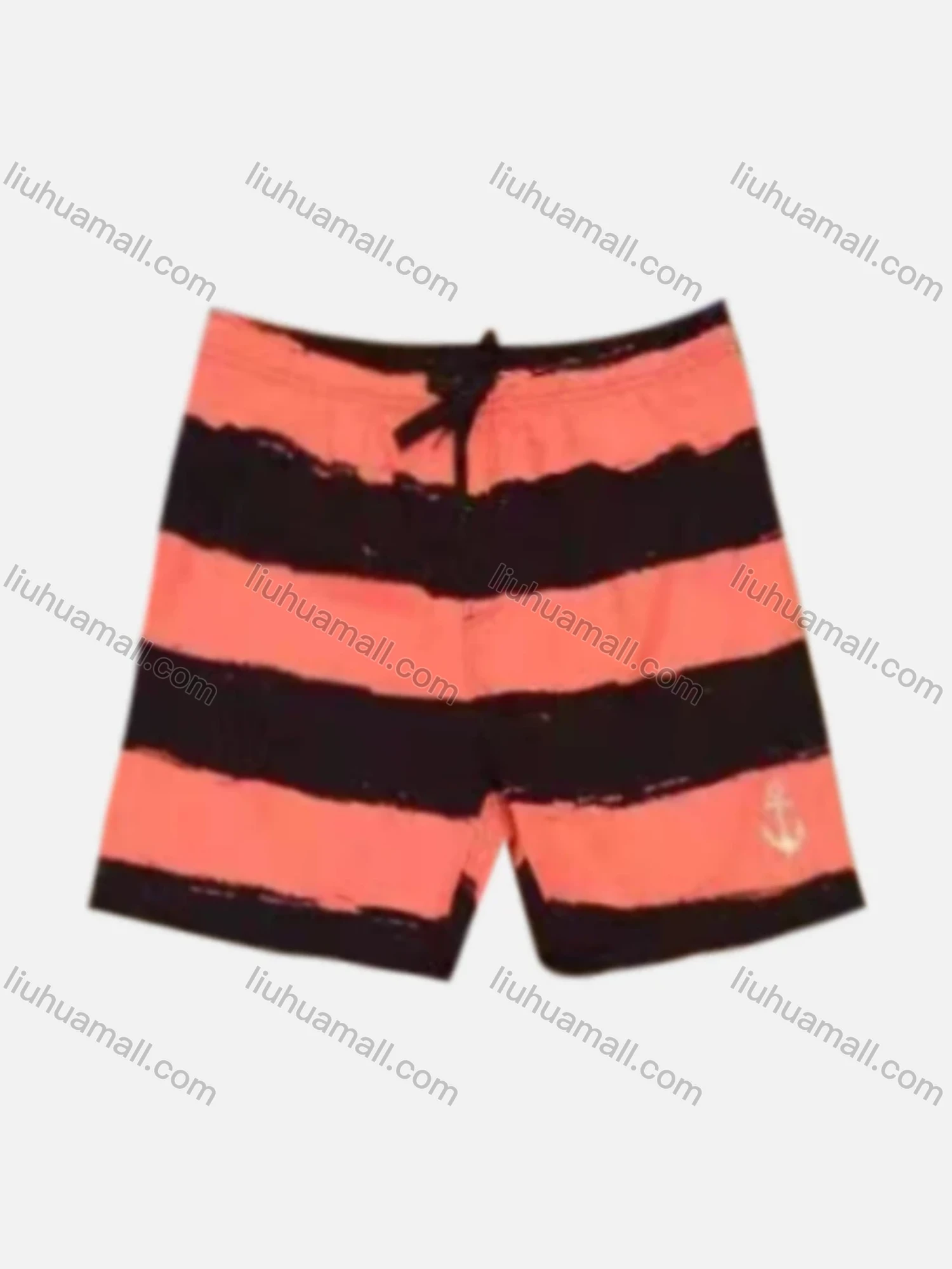 Wholesale Men's Vacation Striped Colorblock Drawstring Beach Shorts 2802# - Liuhuamall