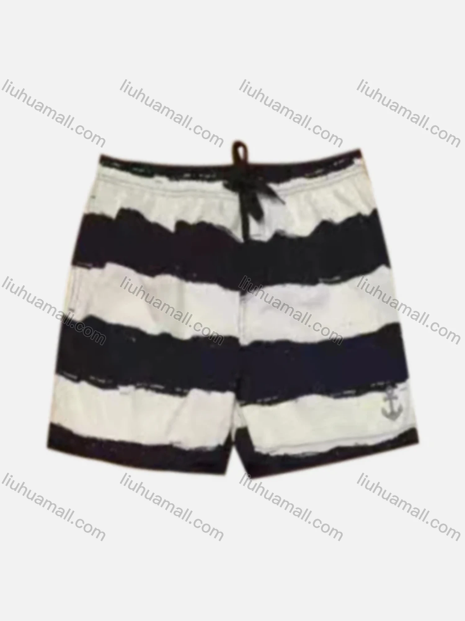 Wholesale Men's Vacation Striped Colorblock Drawstring Beach Shorts 2802# - Liuhuamall