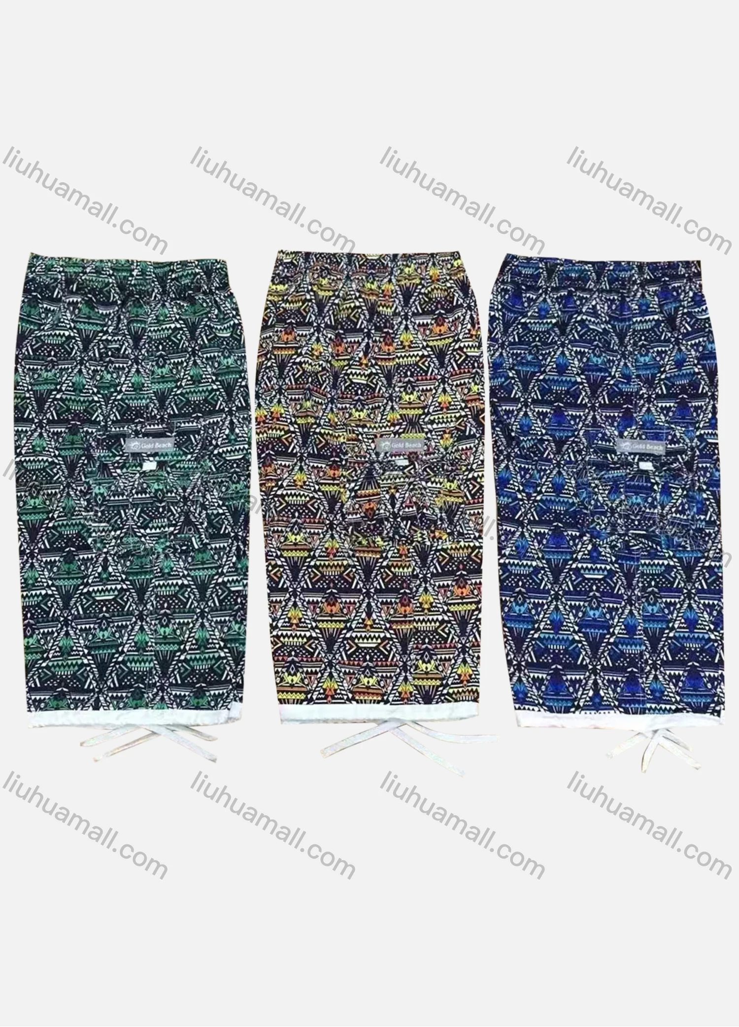 Wholesale Men's Vacation Allover Print Elastic Waist Beach Shorts 4080# - Liuhuamall