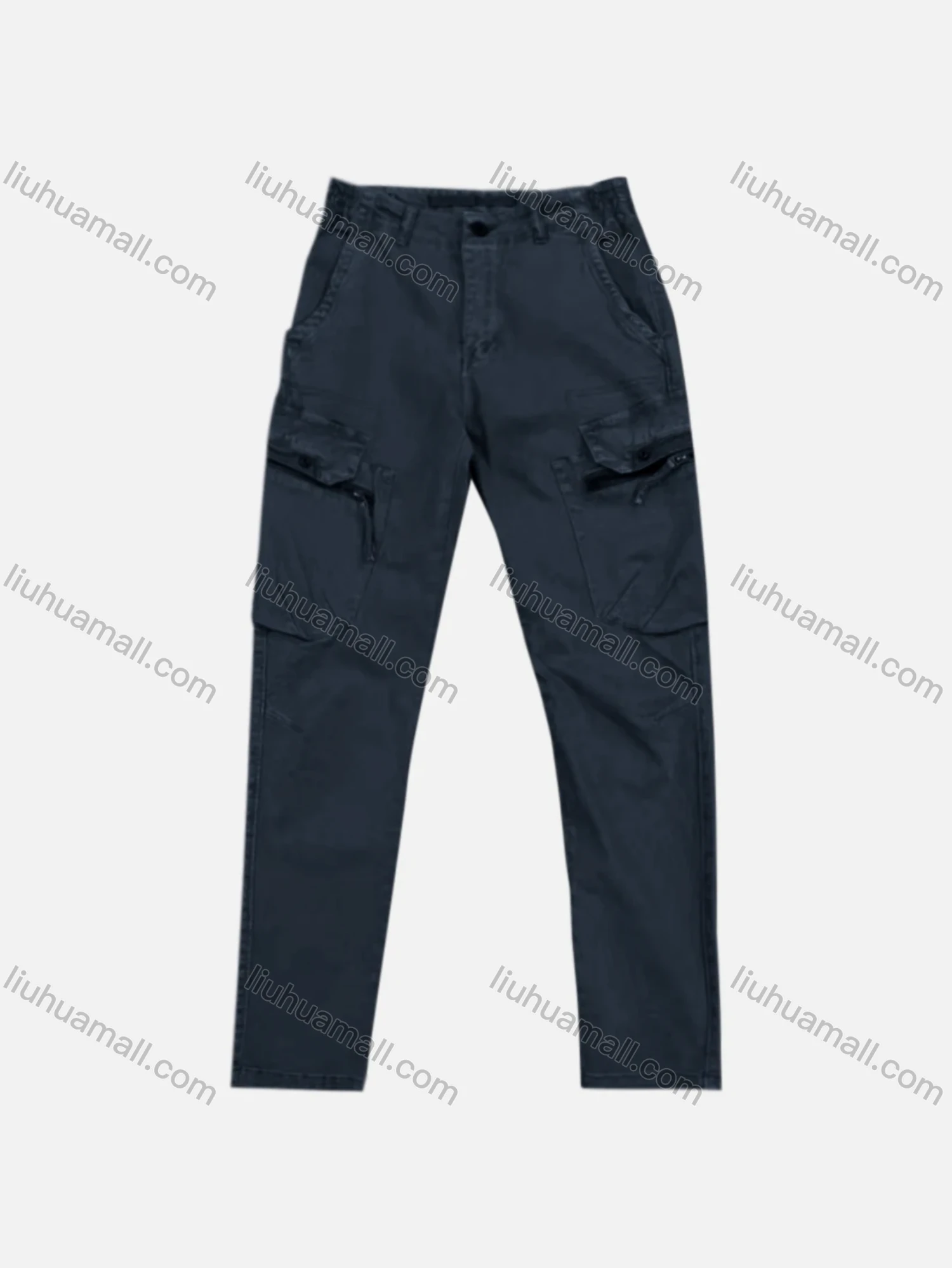 Wholesale Men's Casual Zipper Pockets Plain Cargo Pant AK7309# - Liuhuamall