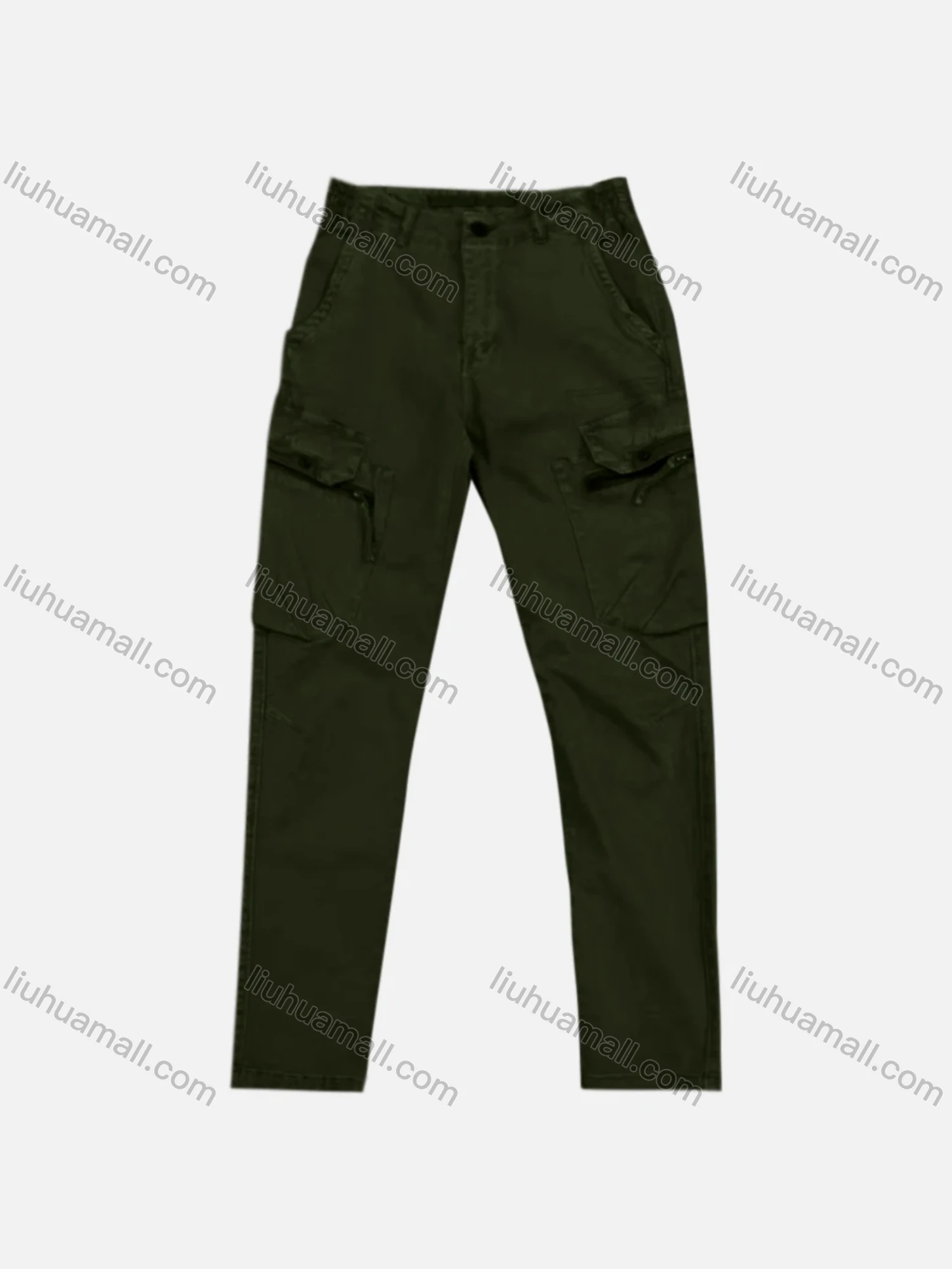 Wholesale Men's Casual Zipper Pockets Plain Cargo Pant AK7309# - Liuhuamall