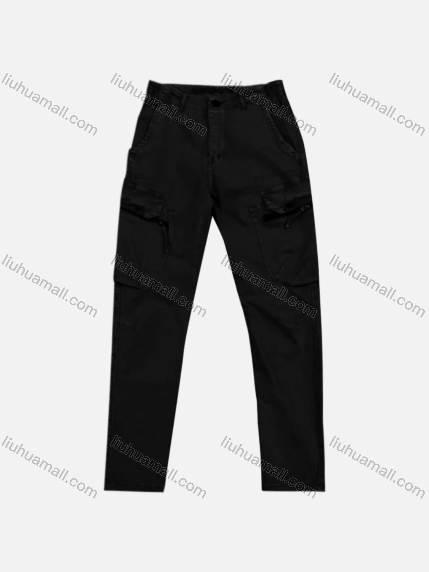 Wholesale Men's Casual Zipper Pockets Plain Cargo Pant AK7309# - Liuhuamall