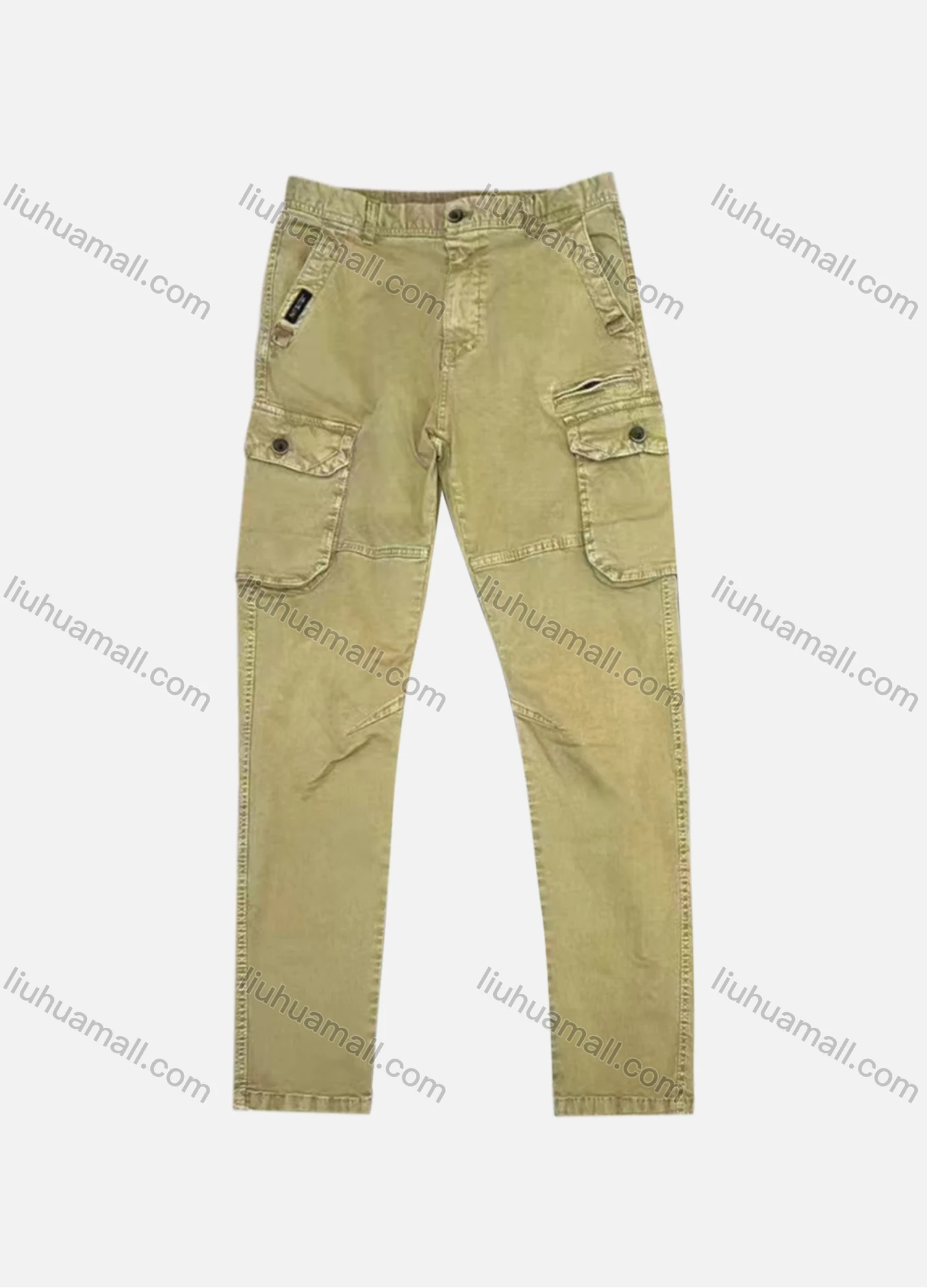 Wholesale Men's Casual Flap Pockets Plain Cargo Pant AK7366# - Liuhuamall