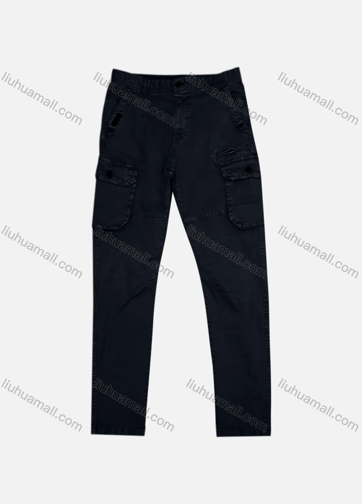Wholesale Men's Casual Flap Pockets Plain Cargo Pant AK7366# - Liuhuamall