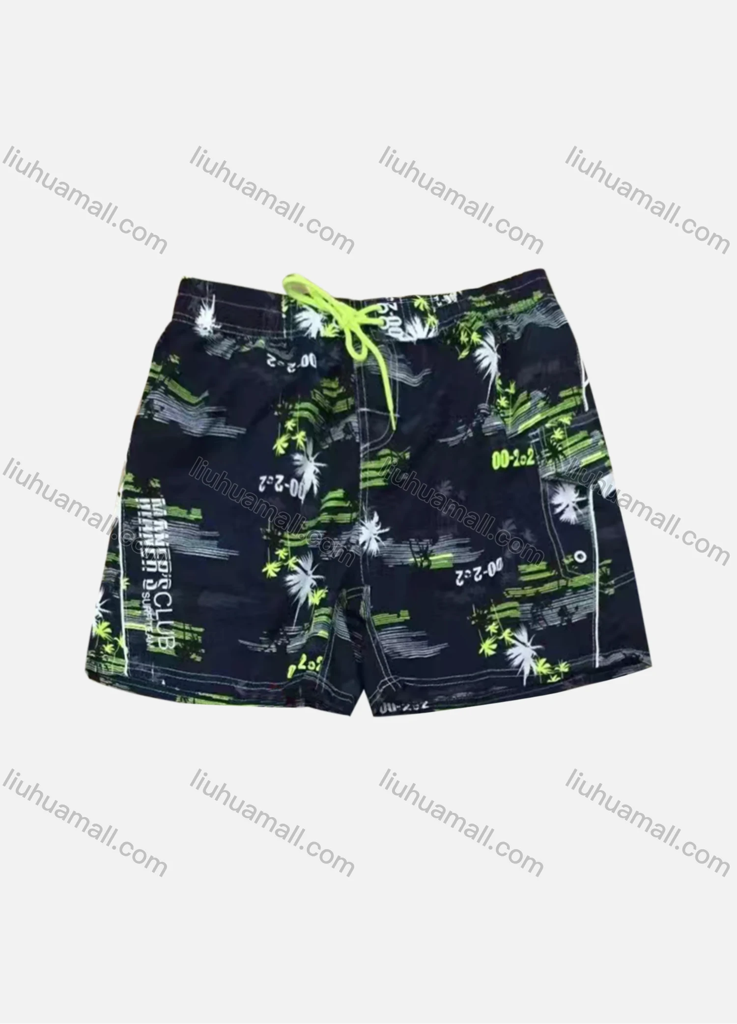 Wholesale Men's Vacation Abstract Letter Print Patch Pocket Beach Shorts B153# - Liuhuamall