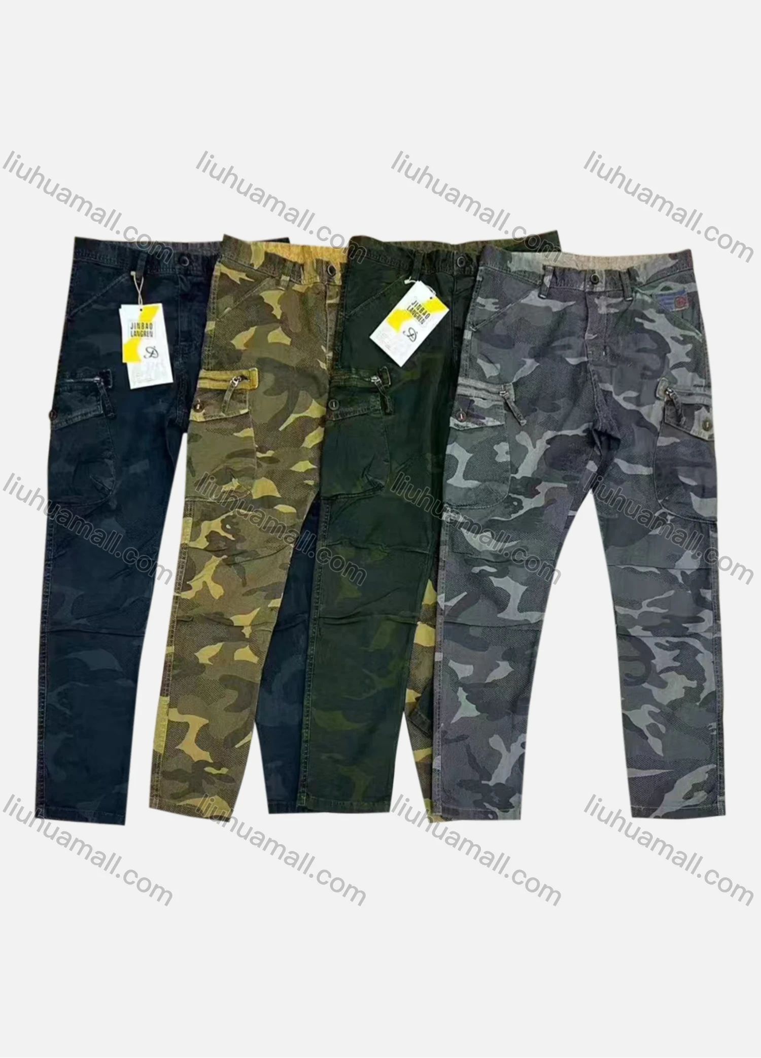 Wholesale Men's Casual Camouflage Zipper Pockets Cargo Pant B7365# - Liuhuamall