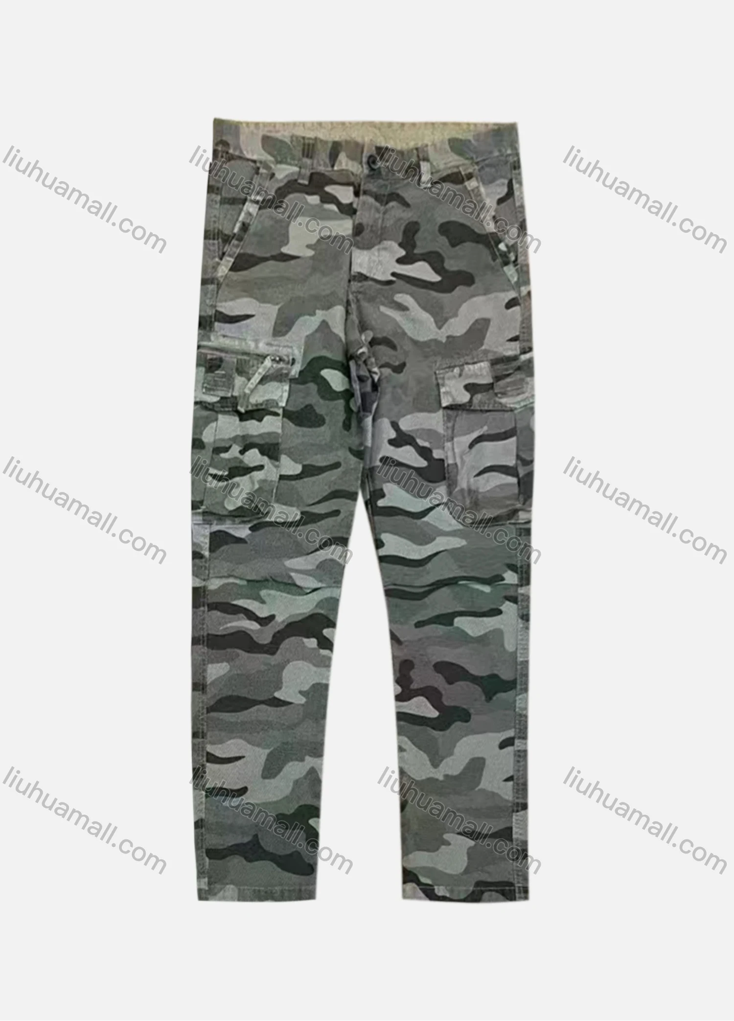 Wholesale Men's Casual Camouflage Zipper Flap Pockets Cargo Pant B7373# - Liuhuamall