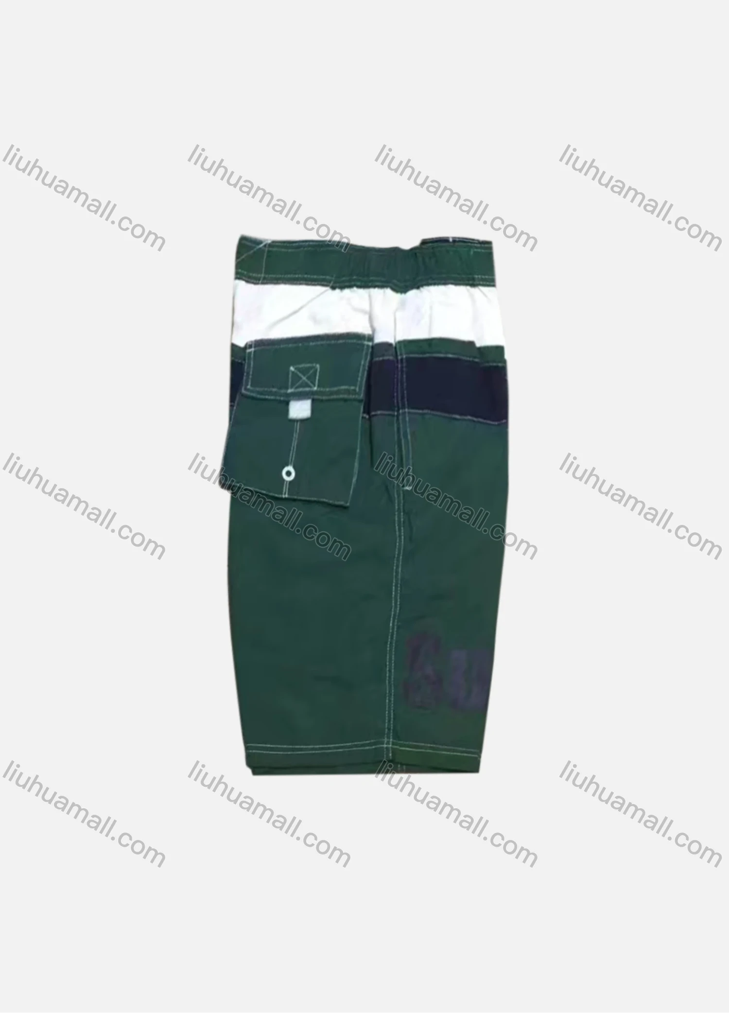 Wholesale Men's Casual Colorblock Letter Drawstring Flap Pockets Shorts G006# - Liuhuamall