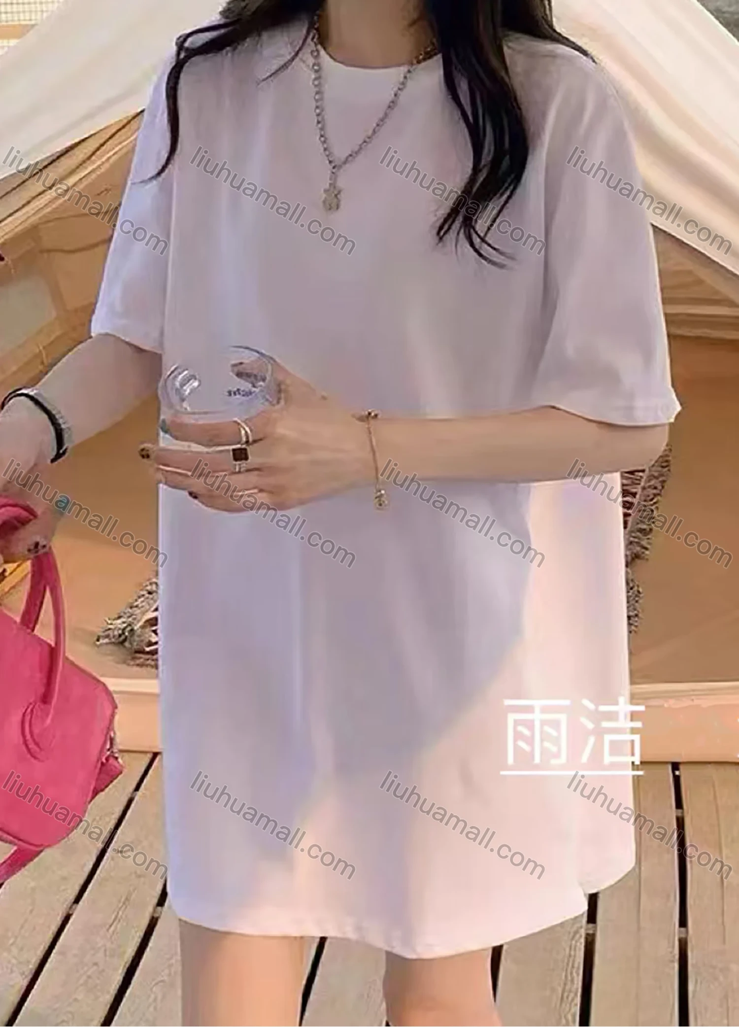 Wholesale Women's 100%Cotton Classic Round Neck Plain Short Sleeve Tee 08# - Liuhuamall