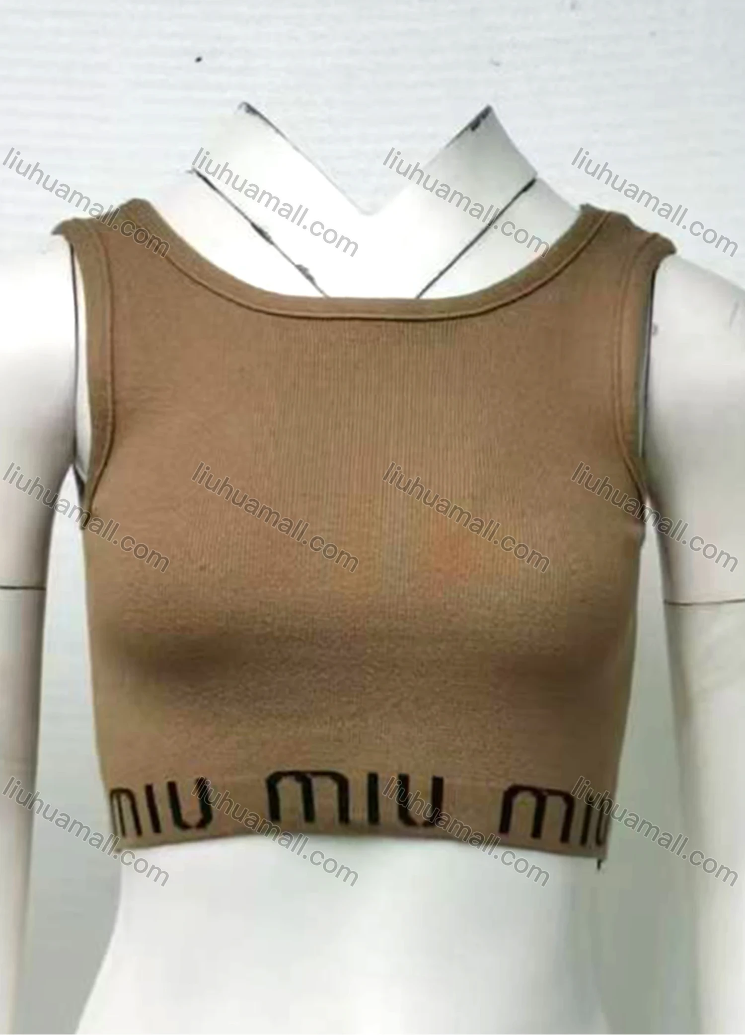 Wholesale Women's Casual Letter Crew Neck Crop Tank Top 1292# - Liuhuamall