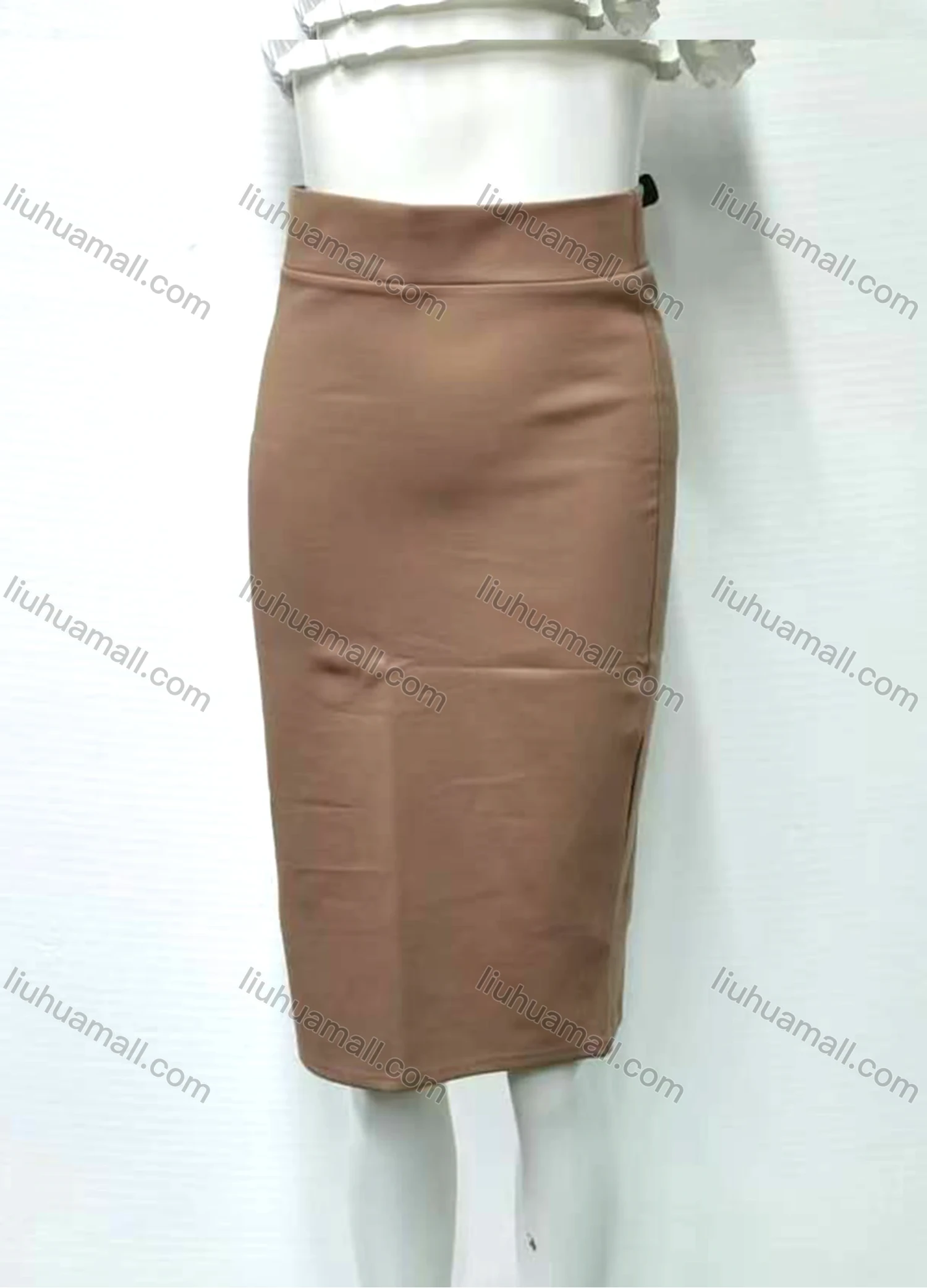 Wholesale Women's Elegant Plain Elastic Waist Knee Length Pencil Skirt 009# - Liuhuamall