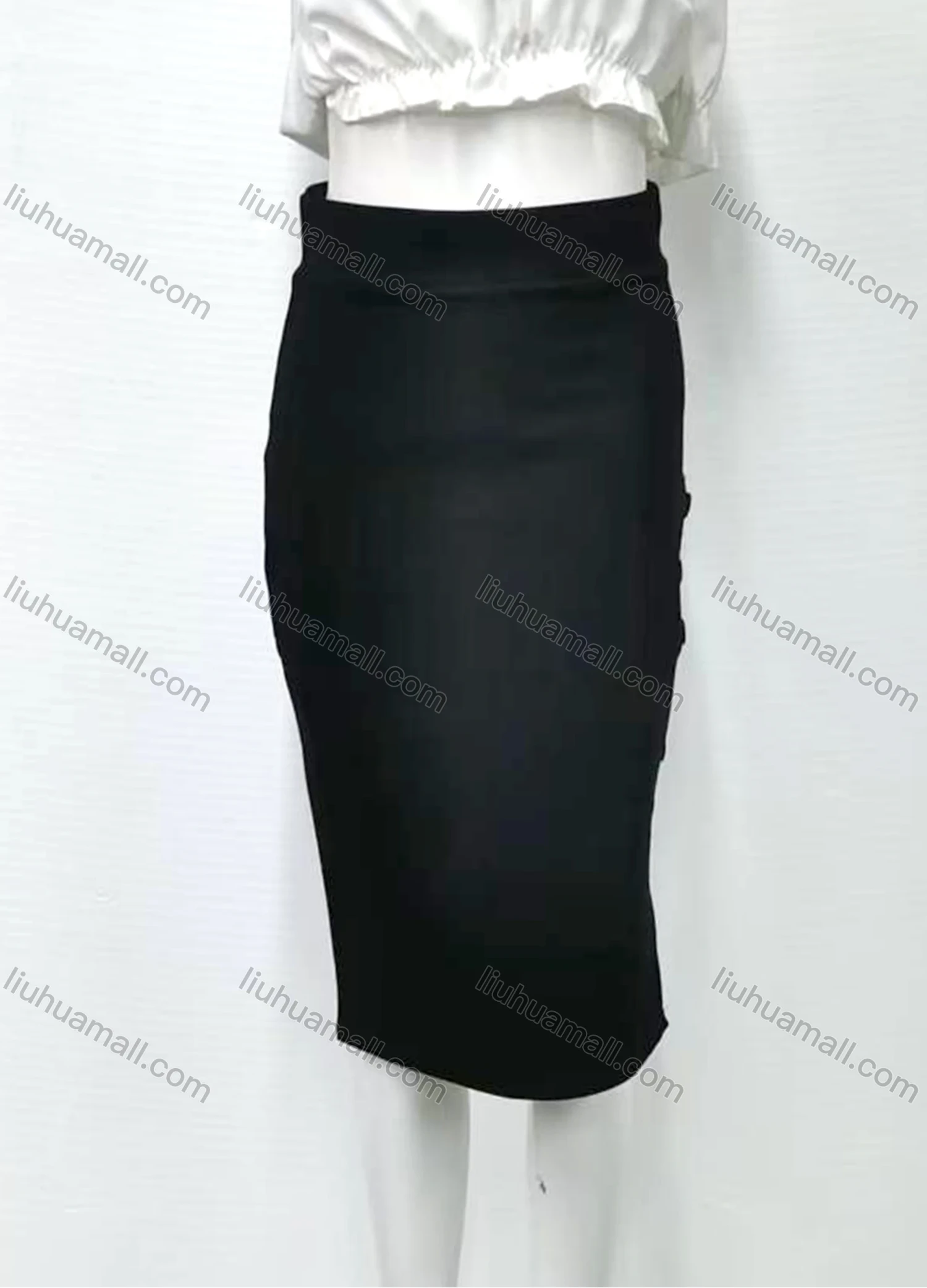 Wholesale Women's Formal Plain Elastic Waist Knee Length Pencil Skirt 5093# - Liuhuamall