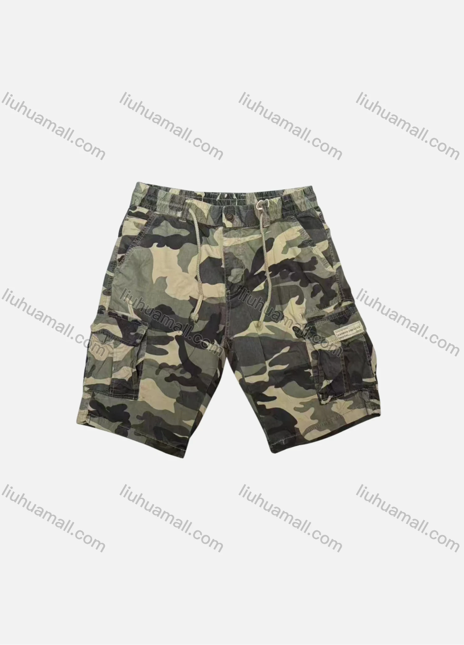 Wholesale Men's Casual Camouflage Flap Pockets Drawstring Cargo Shorts 8962# - Liuhuamall