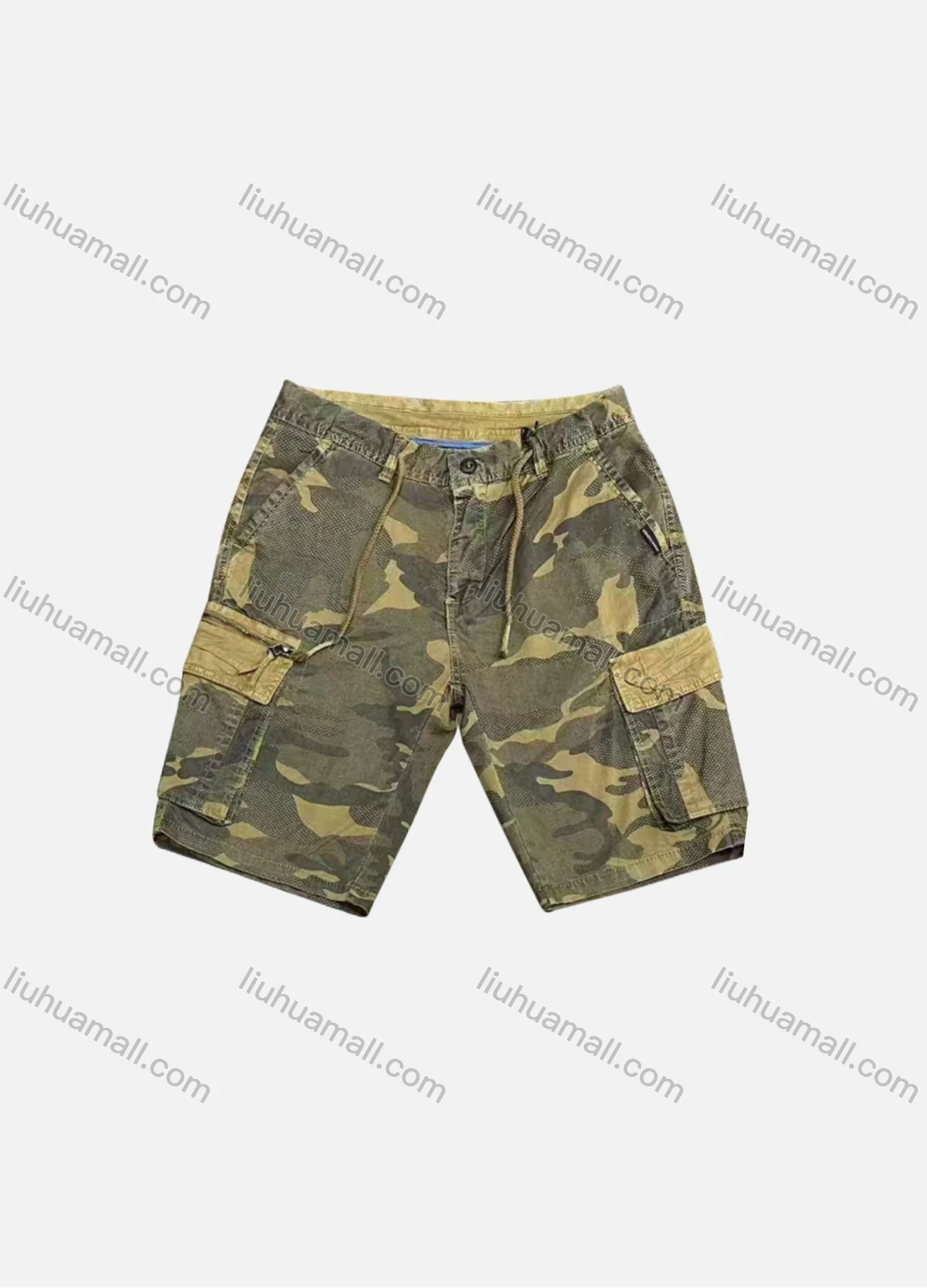 Wholesale Men's Casual Camouflage Flap Pockets Drawstring Cargo Shorts 8990# - Liuhuamall