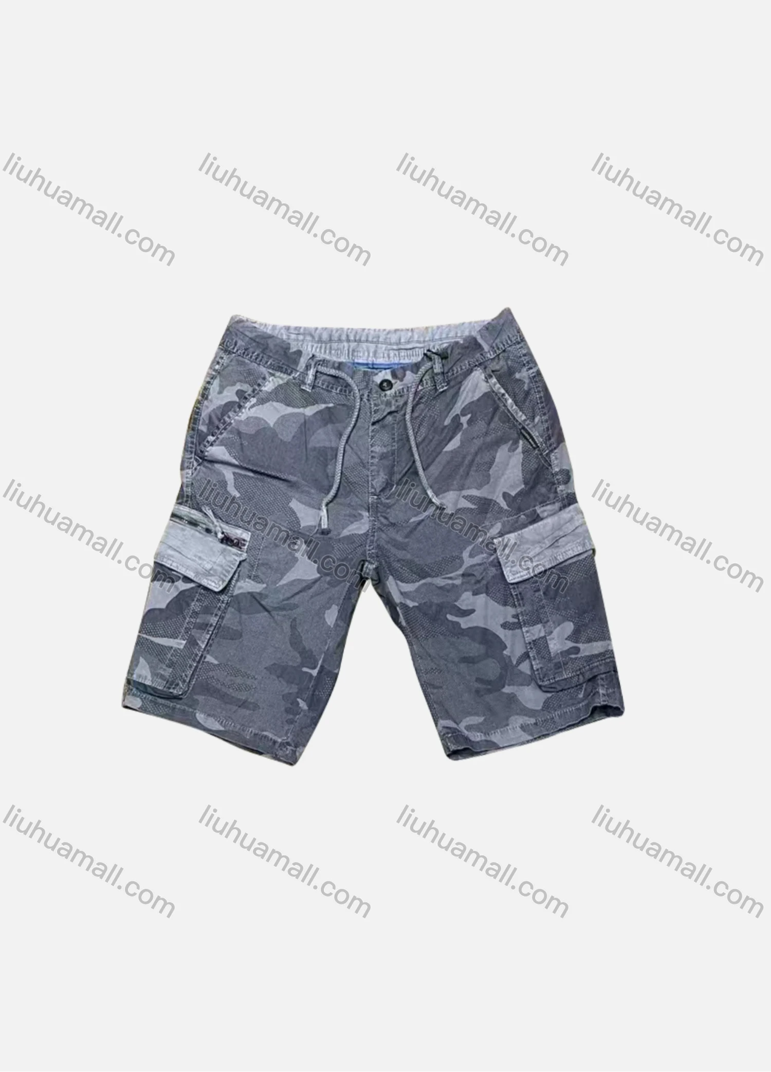 Wholesale Men's Casual Camouflage Flap Pockets Drawstring Cargo Shorts 8990# - Liuhuamall
