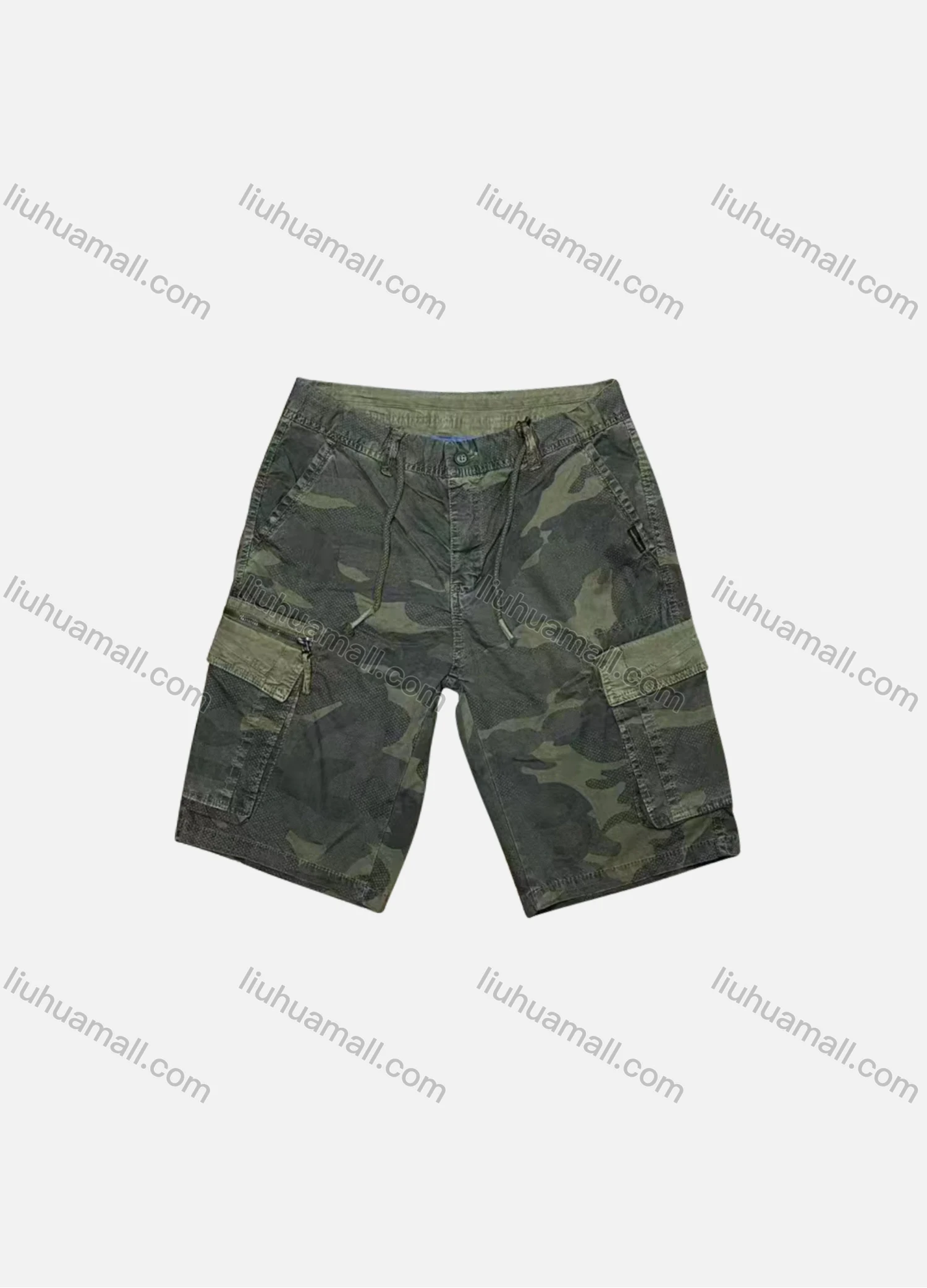 Wholesale Men's Casual Camouflage Flap Pockets Drawstring Cargo Shorts 8990# - Liuhuamall