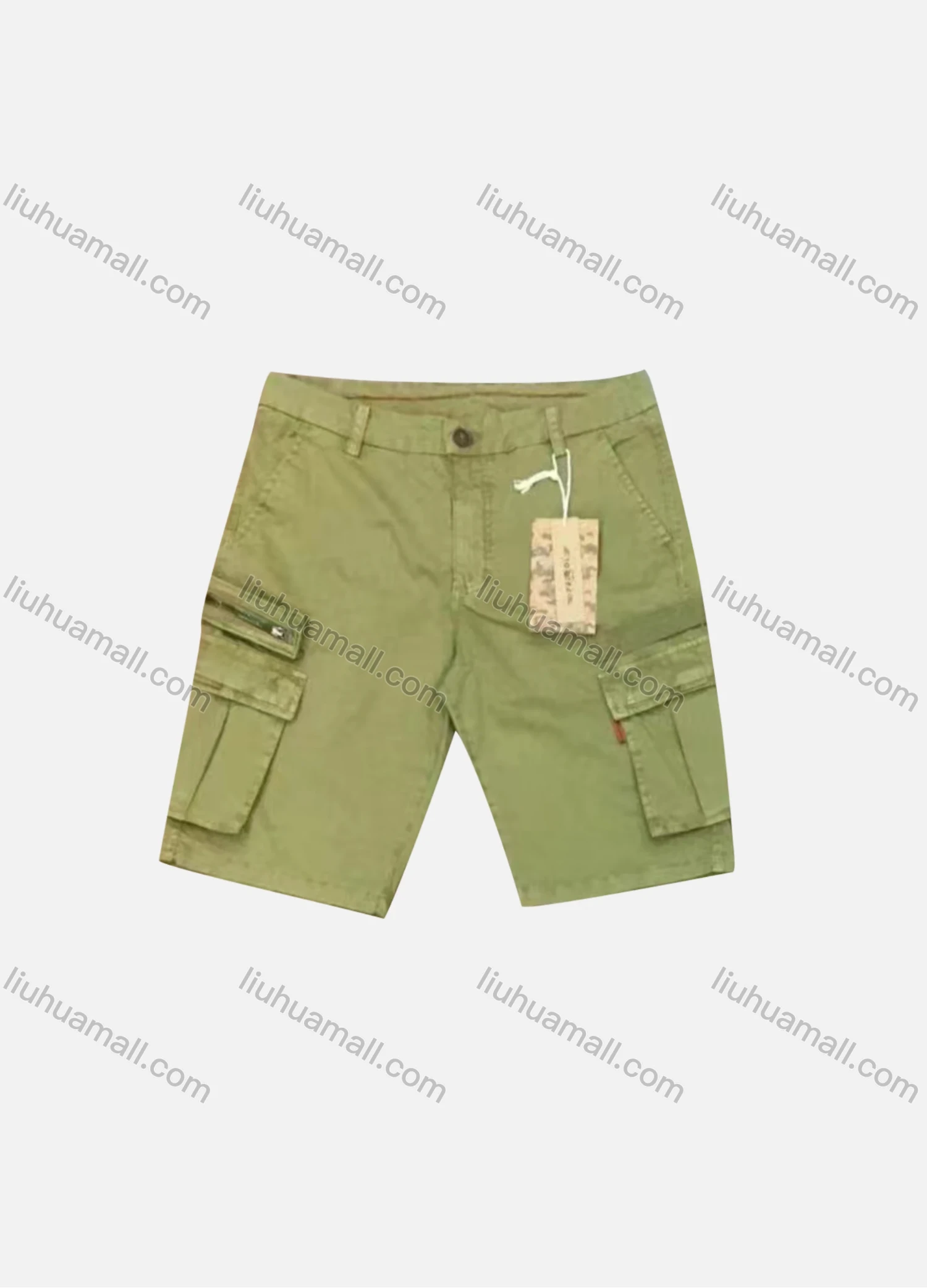 Wholesale Men's Casual Plain Zipper Flap Pockets Cargo Shorts 9380# - Liuhuamall