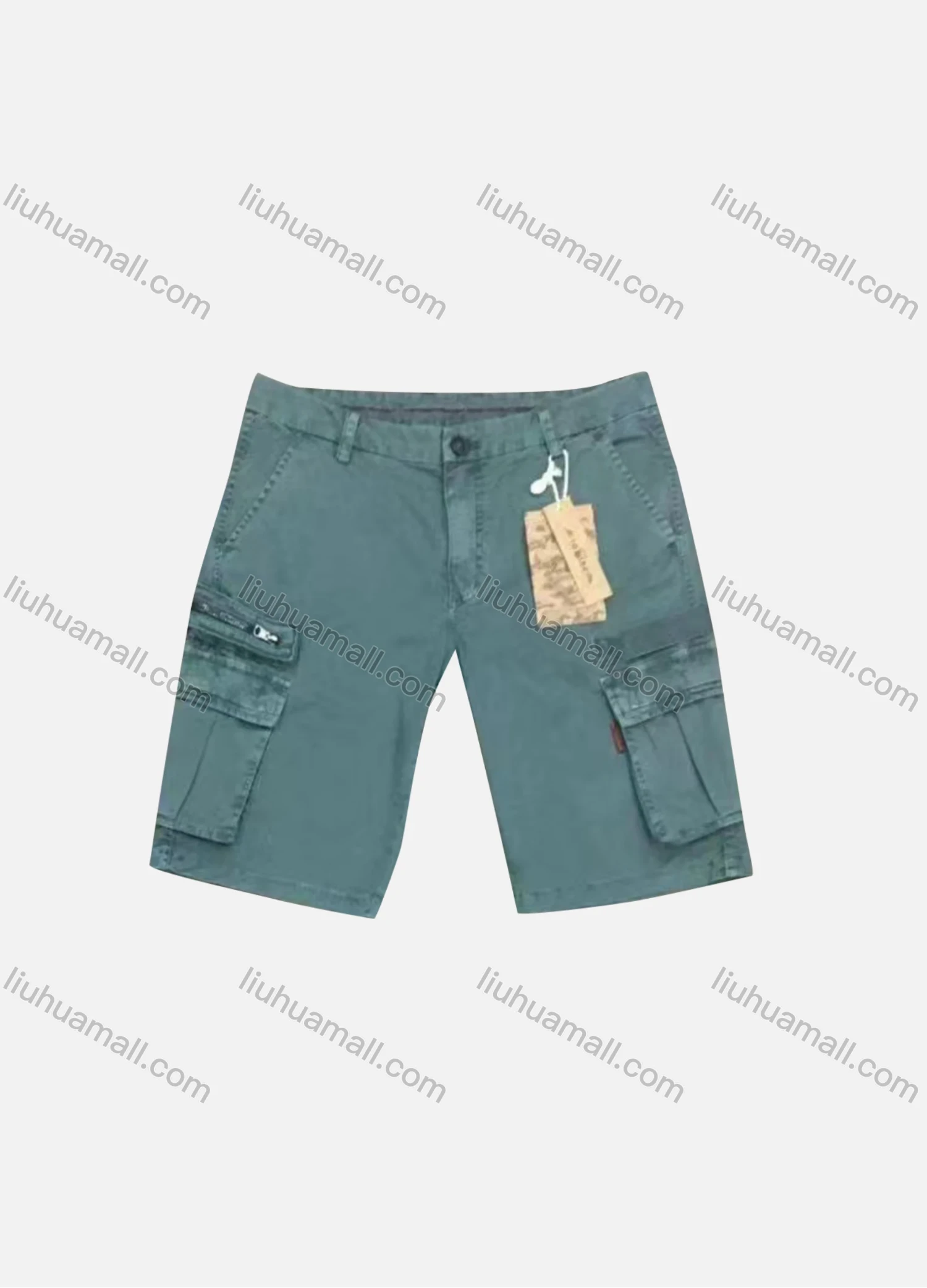 Wholesale Men's Casual Plain Zipper Flap Pockets Cargo Shorts 9380# - Liuhuamall